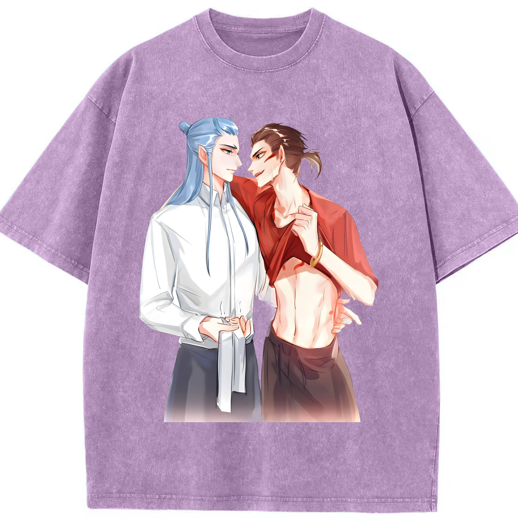 （画像用） Ne Zha 2 ナタ 魔童の大暴れ 綿100% ヴィンテージ風 半袖Tシャツ（フロントプリント）