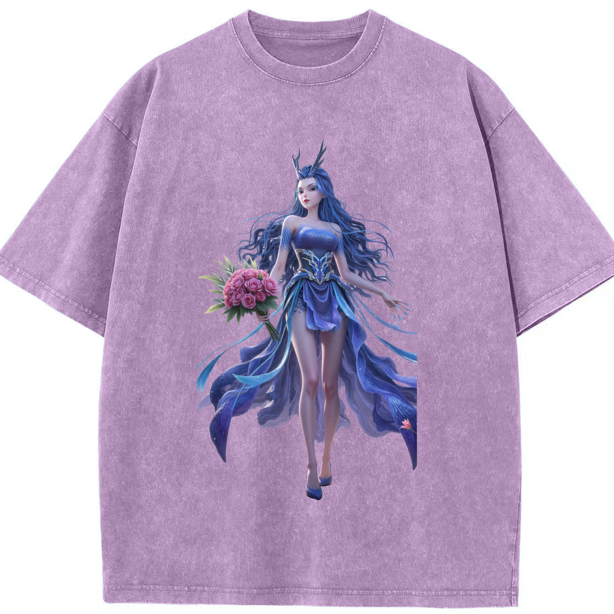 （画像用） Ne Zha 2 ナタ 魔童の大暴れ 綿100% ヴィンテージ風 半袖Tシャツ（フロントプリント）