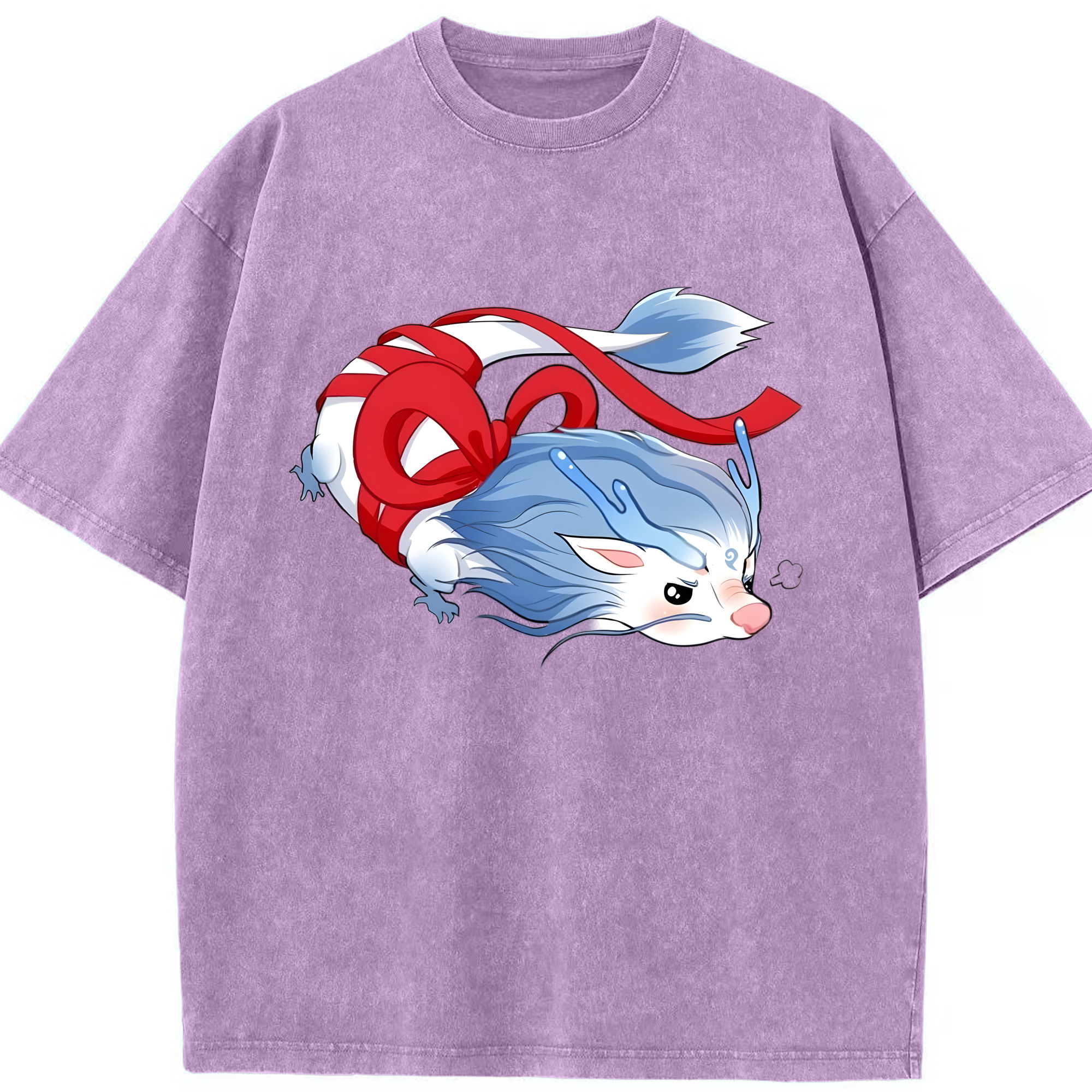 （画像用） Ne Zha 2 ナタ 魔童の大暴れ 綿100% ヴィンテージ風 半袖Tシャツ（フロントプリント）