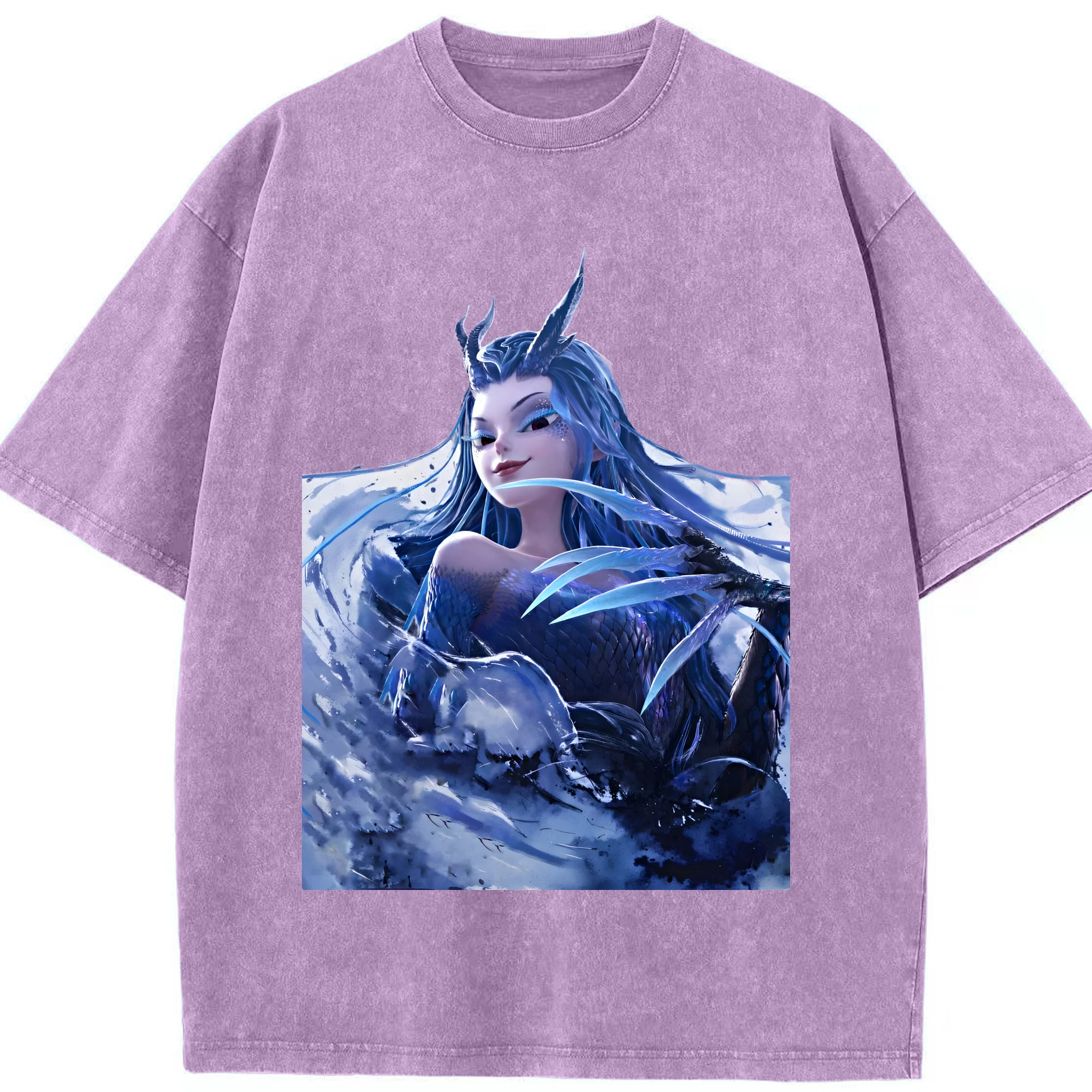 （画像用） Ne Zha 2 ナタ 魔童の大暴れ 綿100% ヴィンテージ風 半袖Tシャツ（フロントプリント）