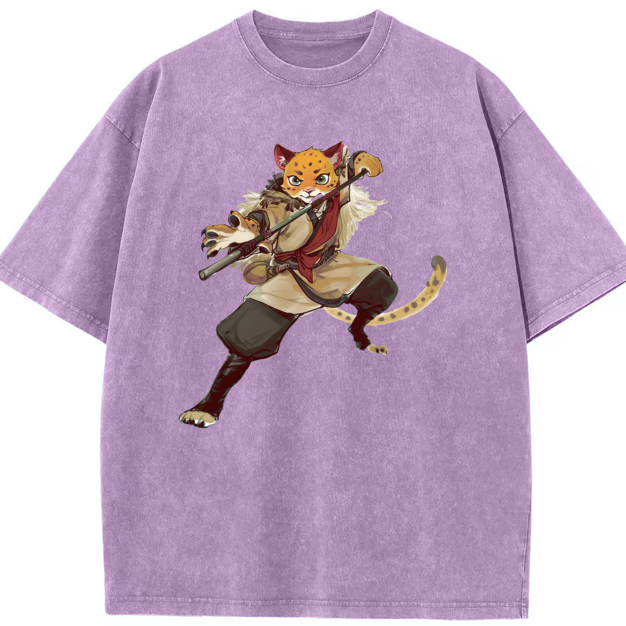 （画像用） Ne Zha 2 ナタ 魔童の大暴れ 綿100% ヴィンテージ風 半袖Tシャツ（フロントプリント）