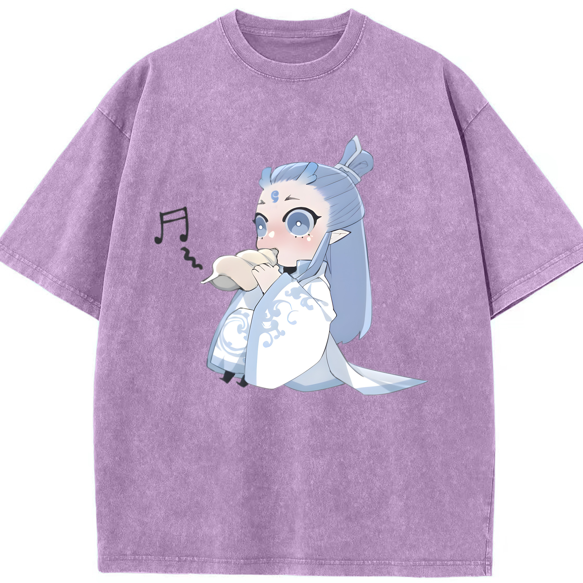 （画像用） Ne Zha 2 ナタ 魔童の大暴れ 綿100% ヴィンテージ風 半袖Tシャツ（フロントプリント）