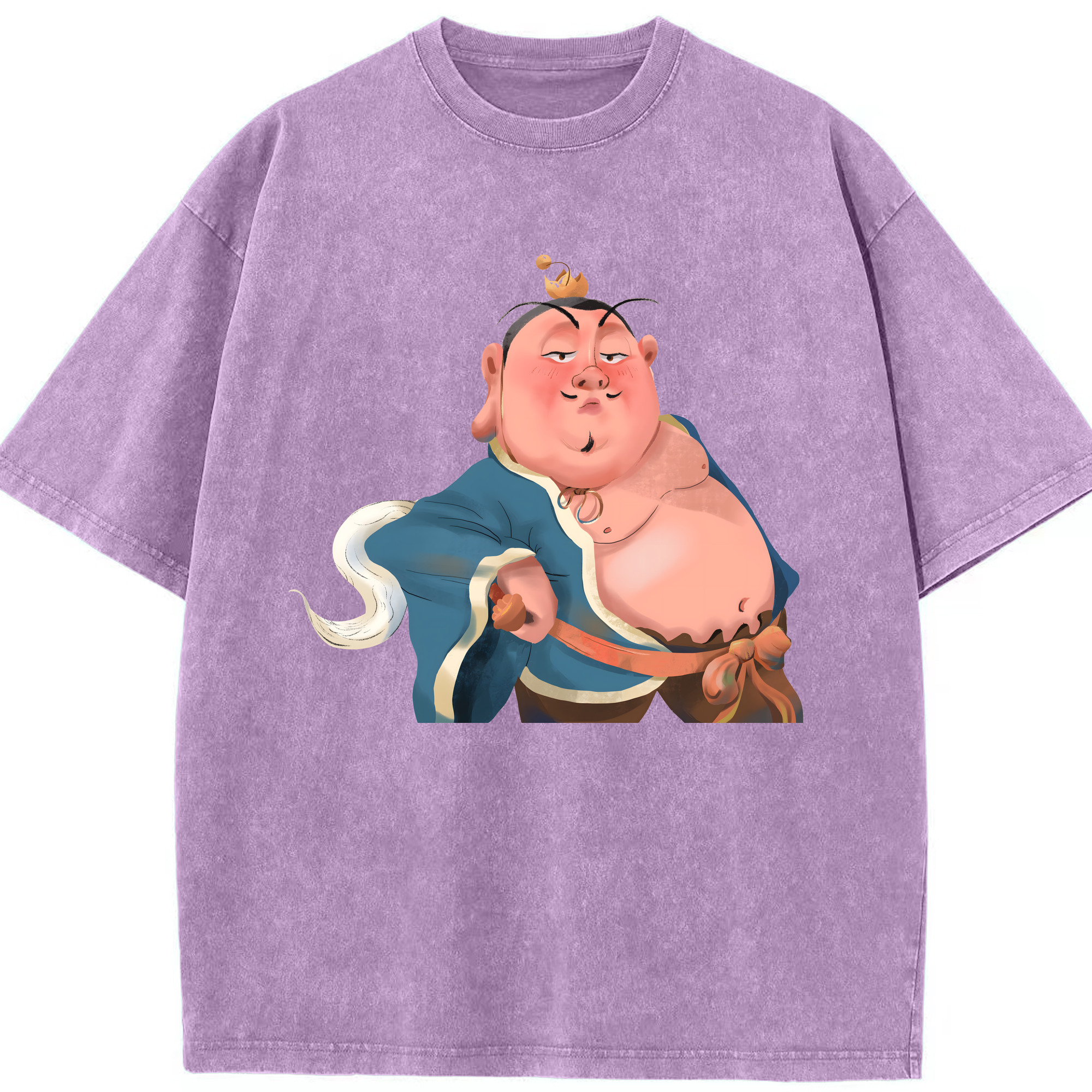 （画像用） Ne Zha 2 ナタ 魔童の大暴れ 綿100% ヴィンテージ風 半袖Tシャツ（フロントプリント）