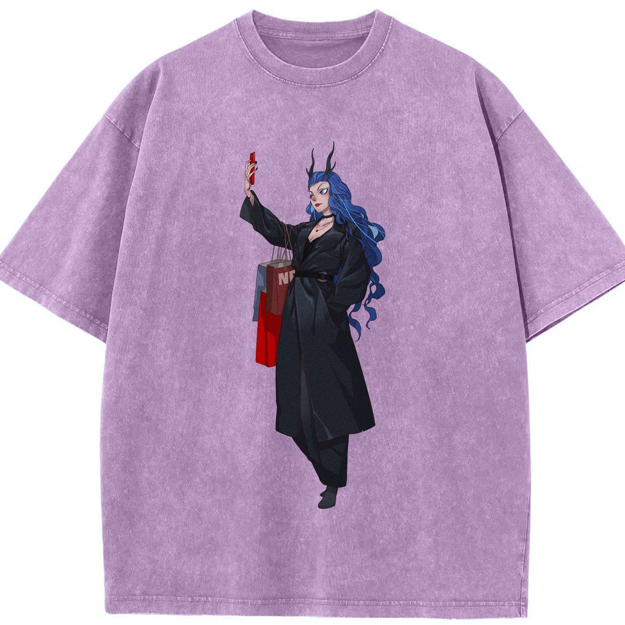 （画像用） Ne Zha 2 ナタ 魔童の大暴れ 綿100% ヴィンテージ風 半袖Tシャツ（フロントプリント）