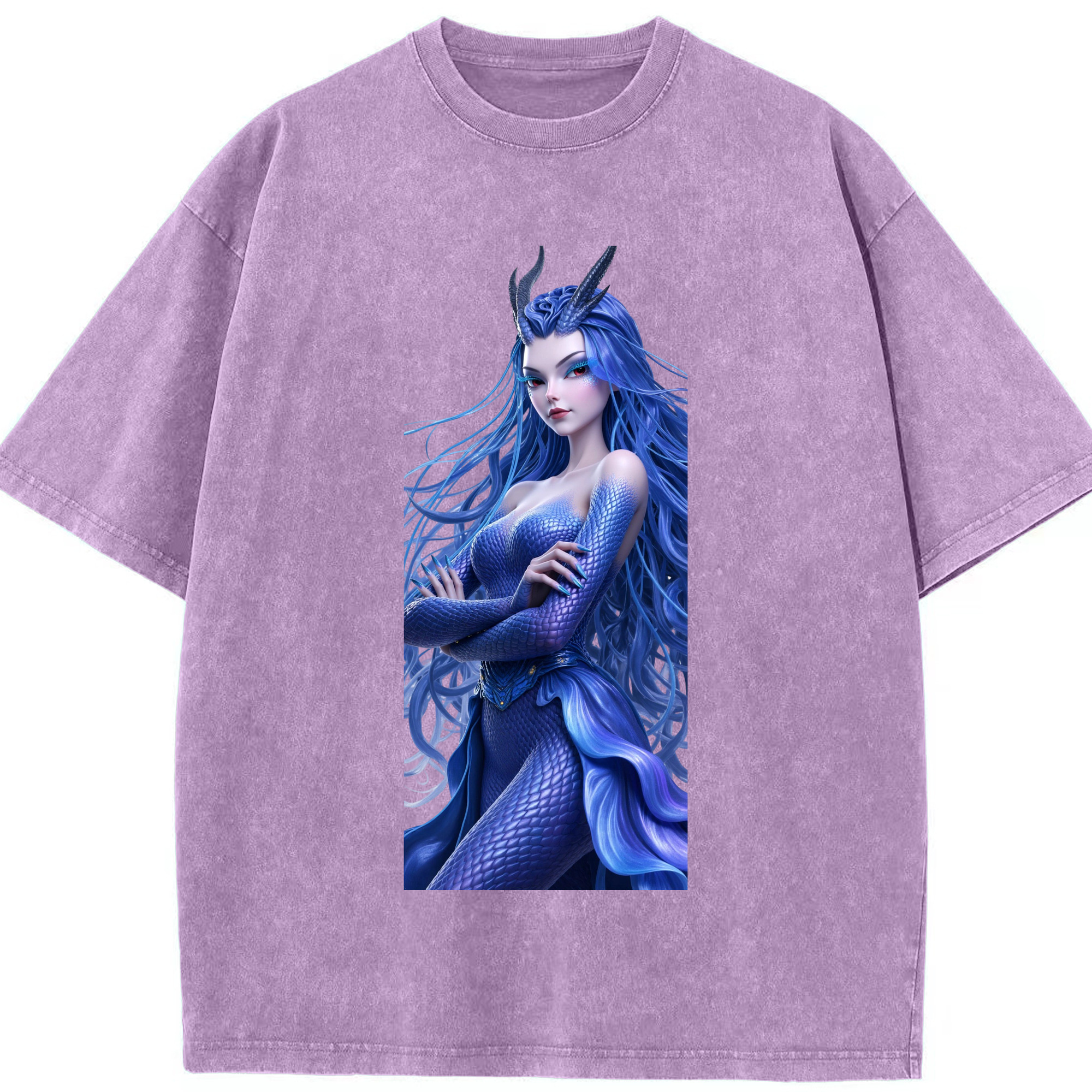 （画像用） Ne Zha 2 ナタ 魔童の大暴れ 綿100% ヴィンテージ風 半袖Tシャツ（フロントプリント）