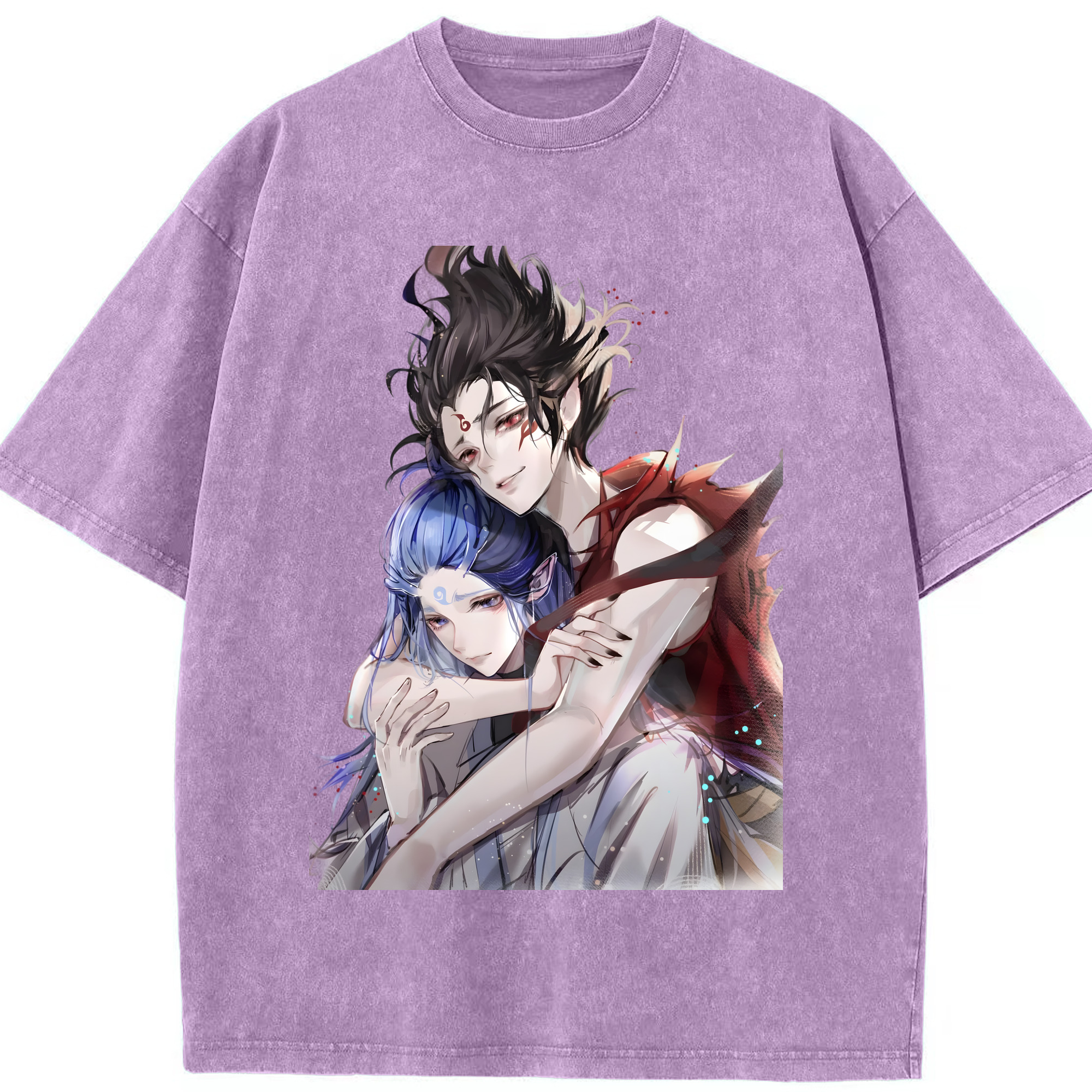 （画像用） Ne Zha 2 ナタ 魔童の大暴れ 綿100% ヴィンテージ風 半袖Tシャツ（フロントプリント）
