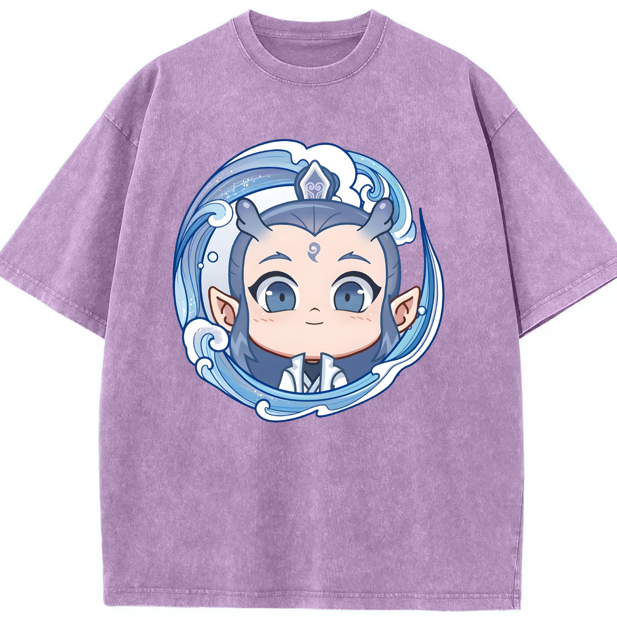 （画像用） Ne Zha 2 ナタ 魔童の大暴れ 綿100% ヴィンテージ風 半袖Tシャツ（フロントプリント）