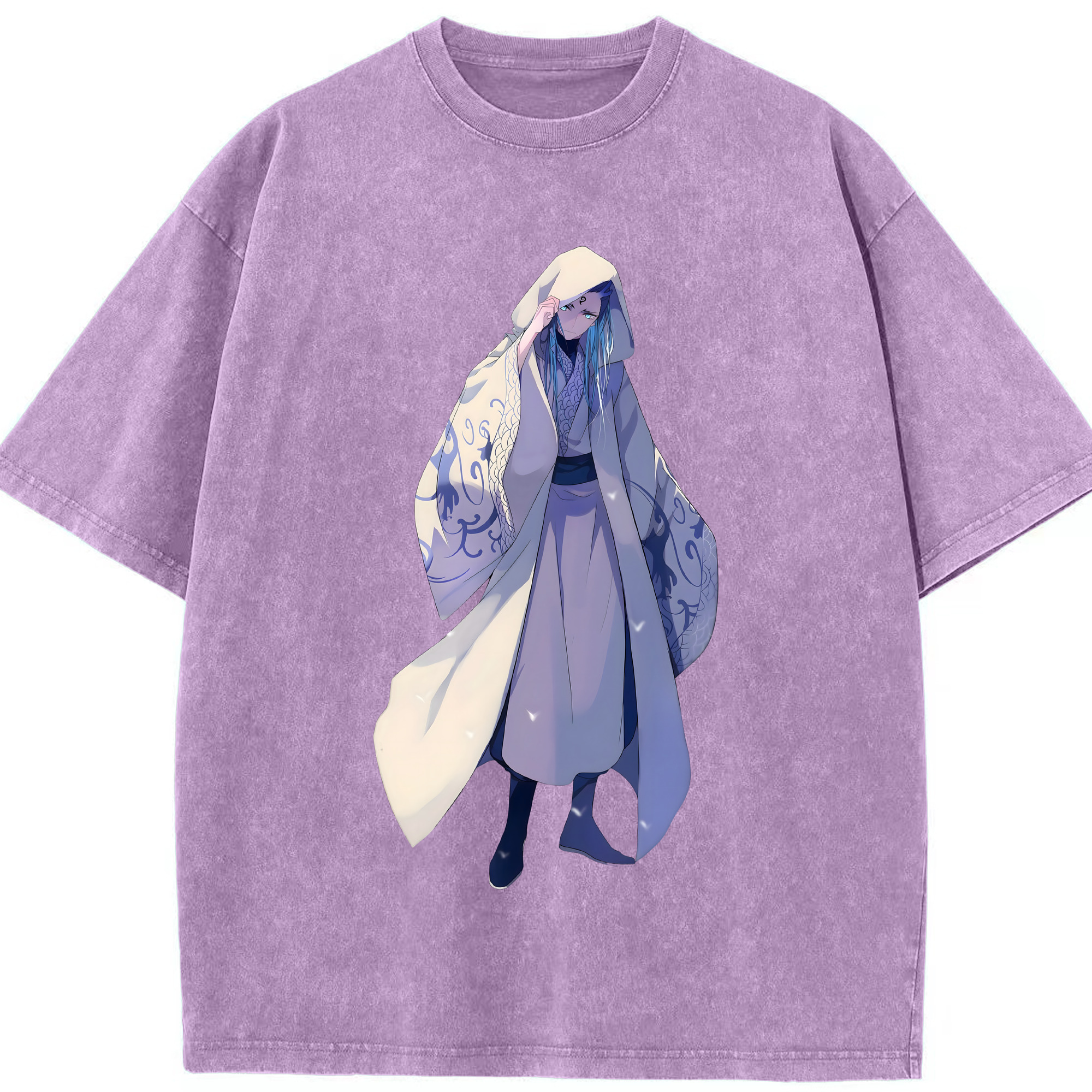 （画像用） Ne Zha 2 ナタ 魔童の大暴れ 綿100% ヴィンテージ風 半袖Tシャツ（フロントプリント）