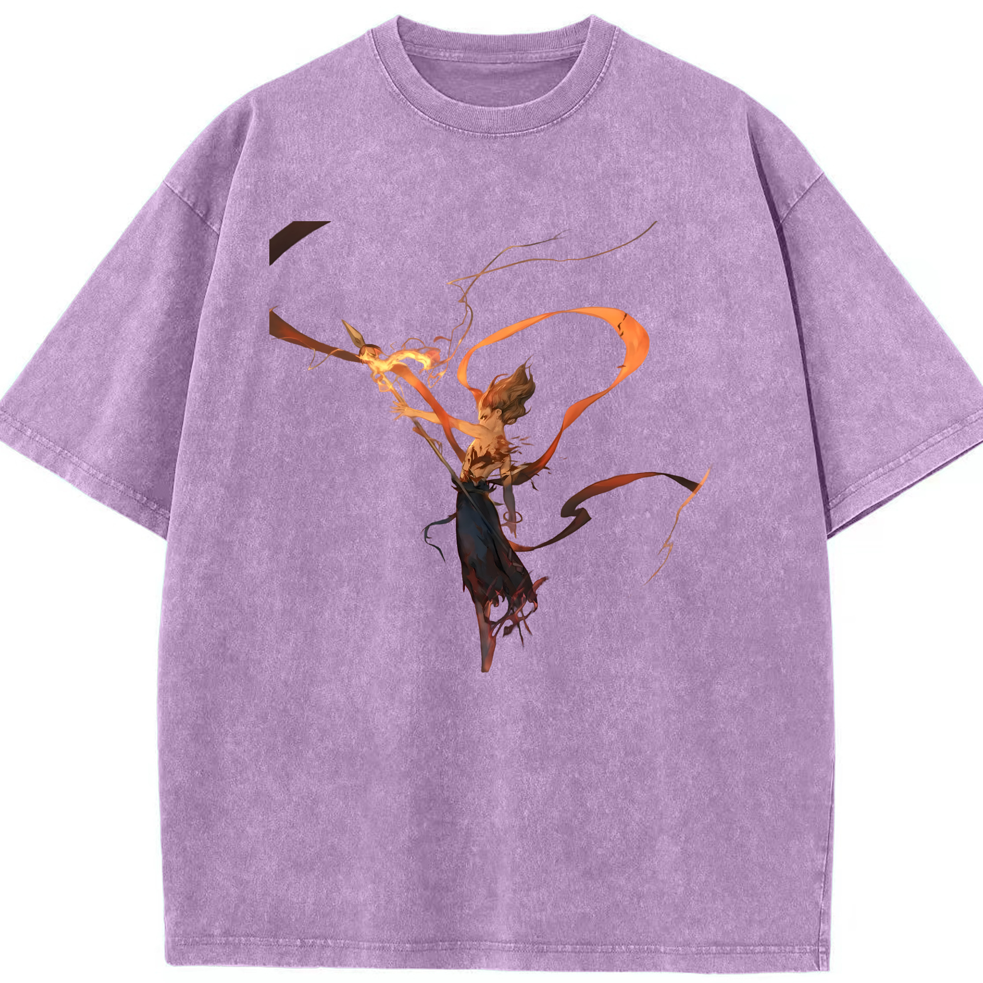 （画像用） Ne Zha 2 ナタ 魔童の大暴れ 綿100% ヴィンテージ風 半袖Tシャツ（フロントプリント）