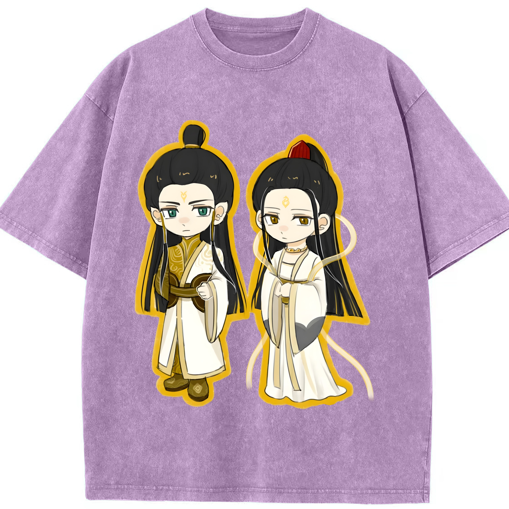 （画像用） Ne Zha 2 ナタ 魔童の大暴れ 綿100% ヴィンテージ風 半袖Tシャツ（フロントプリント）