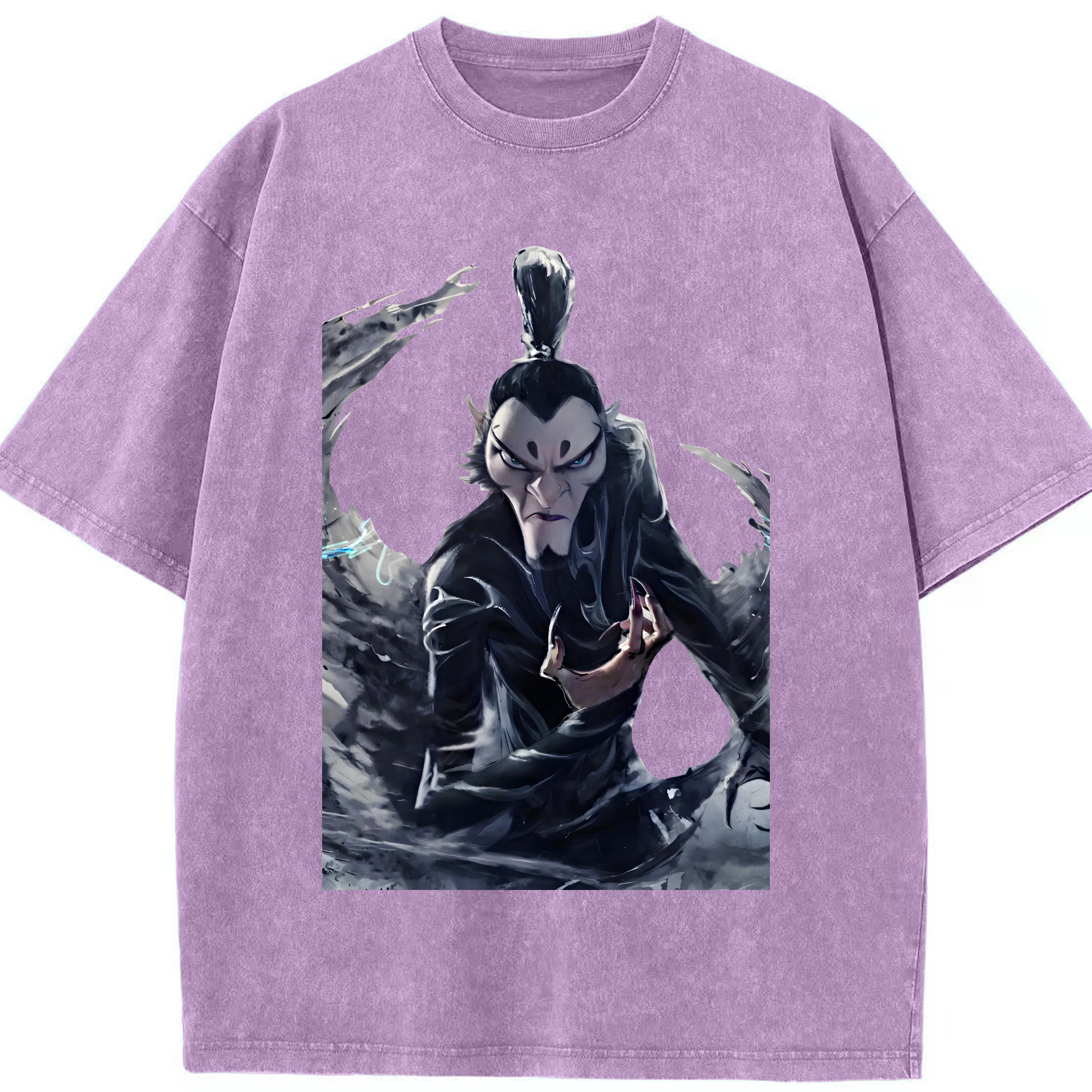 （画像用） Ne Zha 2 ナタ 魔童の大暴れ 綿100% ヴィンテージ風 半袖Tシャツ（フロントプリント）