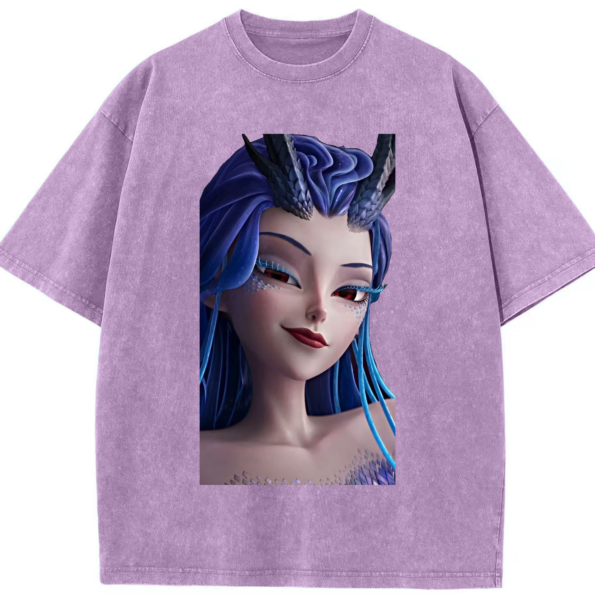 （画像用） Ne Zha 2 ナタ 魔童の大暴れ 綿100% ヴィンテージ風 半袖Tシャツ（フロントプリント）