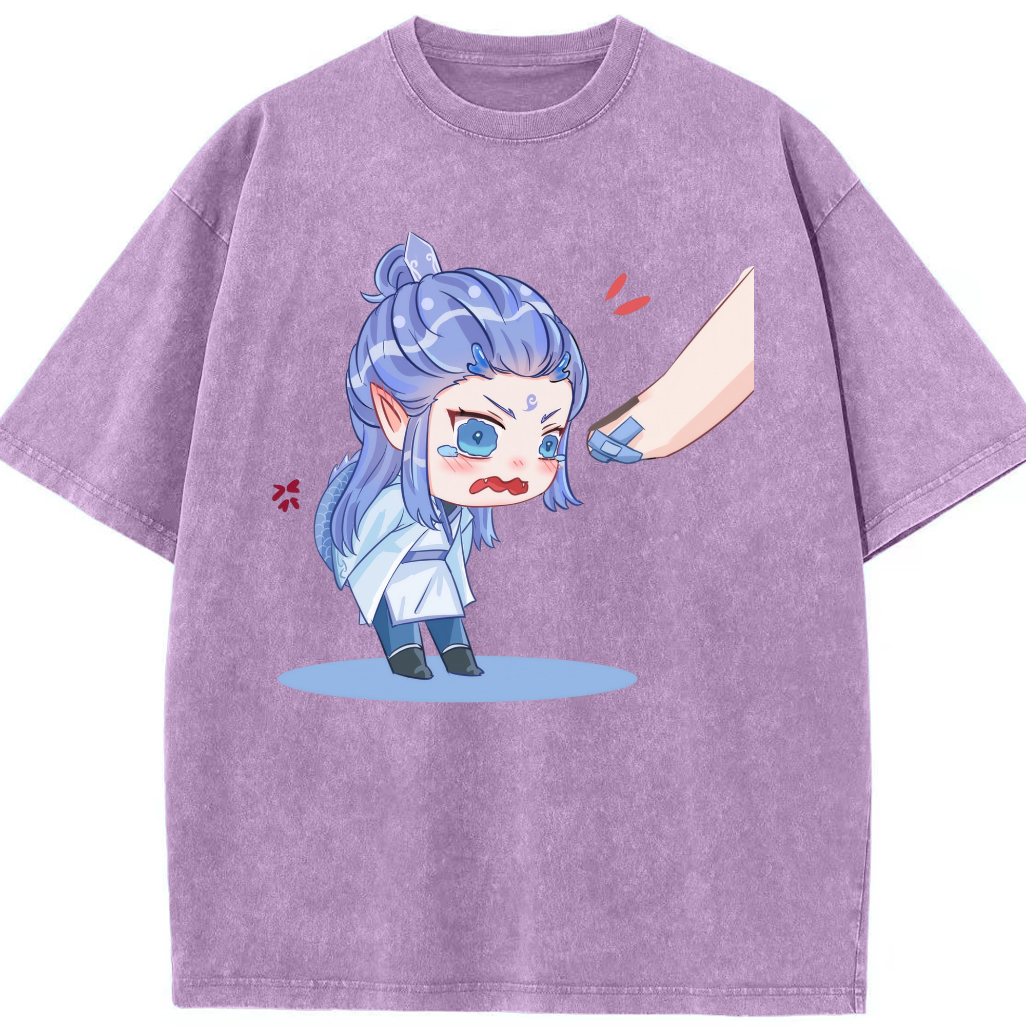 （画像用） Ne Zha 2 ナタ 魔童の大暴れ 綿100% ヴィンテージ風 半袖Tシャツ（フロントプリント）