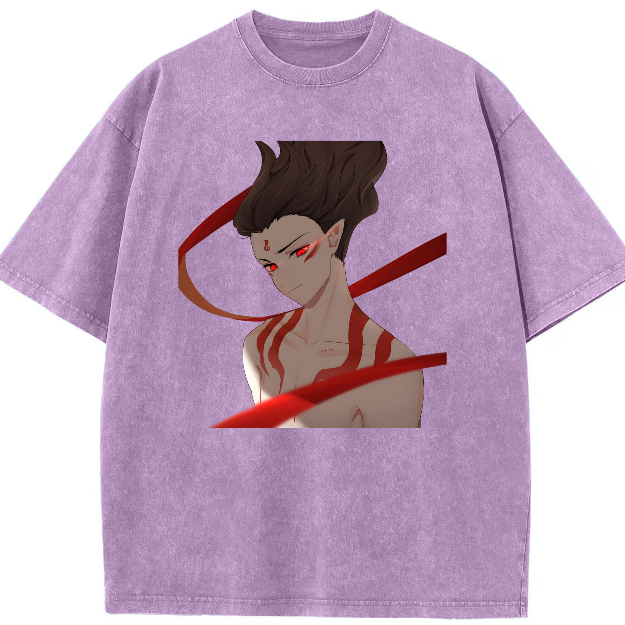 （画像用） Ne Zha 2 ナタ 魔童の大暴れ 綿100% ヴィンテージ風 半袖Tシャツ（フロントプリント）