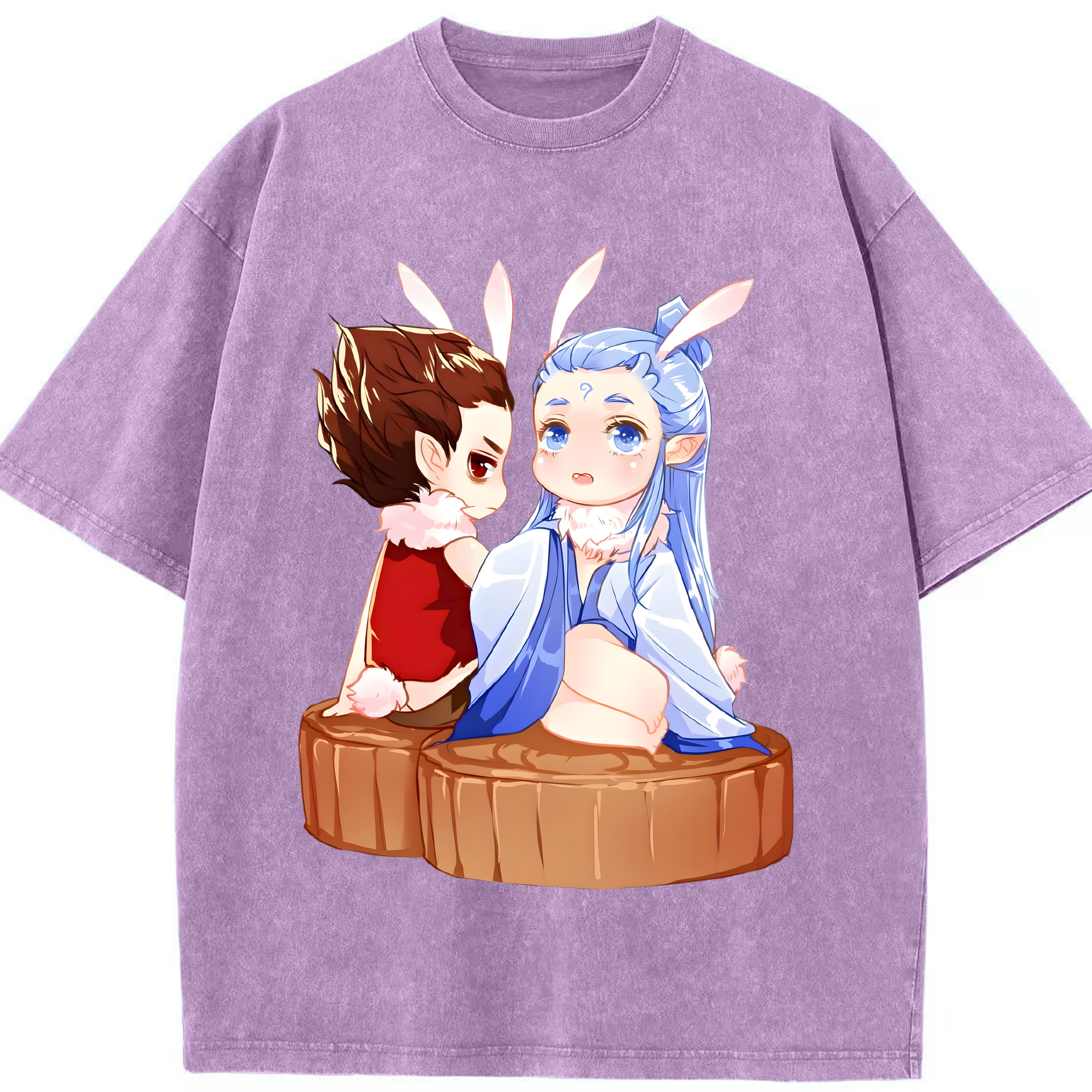 （画像用） Ne Zha 2 ナタ 魔童の大暴れ 綿100% ヴィンテージ風 半袖Tシャツ（フロントプリント）