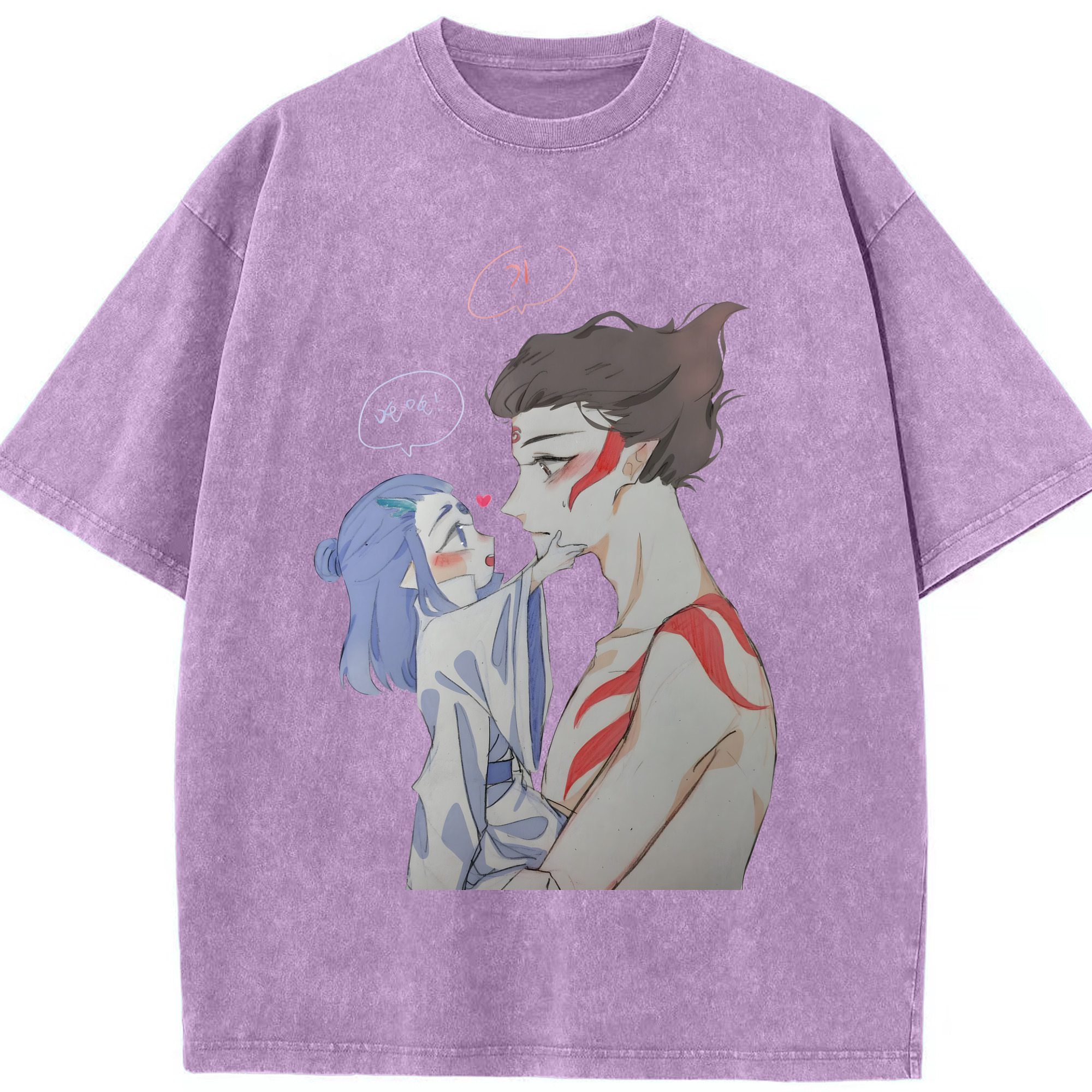 （画像用） Ne Zha 2 ナタ 魔童の大暴れ 綿100% ヴィンテージ風 半袖Tシャツ（フロントプリント）