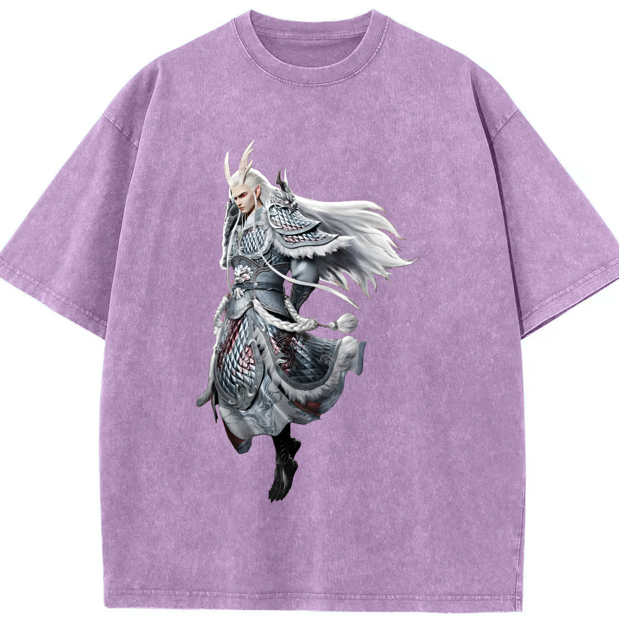 （画像用） Ne Zha 2 ナタ 魔童の大暴れ 綿100% ヴィンテージ風 半袖Tシャツ（フロントプリント）