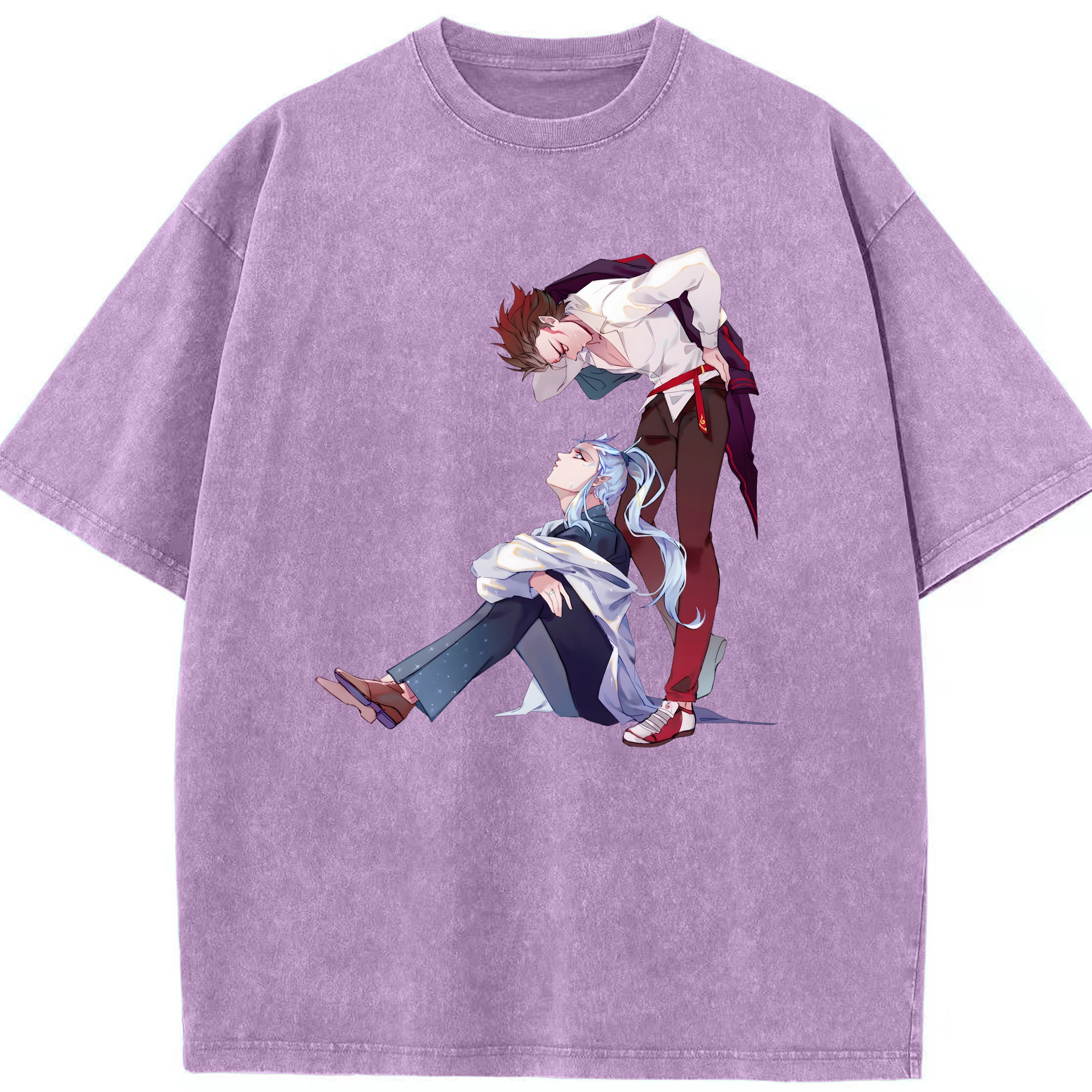 （画像用） Ne Zha 2 ナタ 魔童の大暴れ 綿100% ヴィンテージ風 半袖Tシャツ（フロントプリント）
