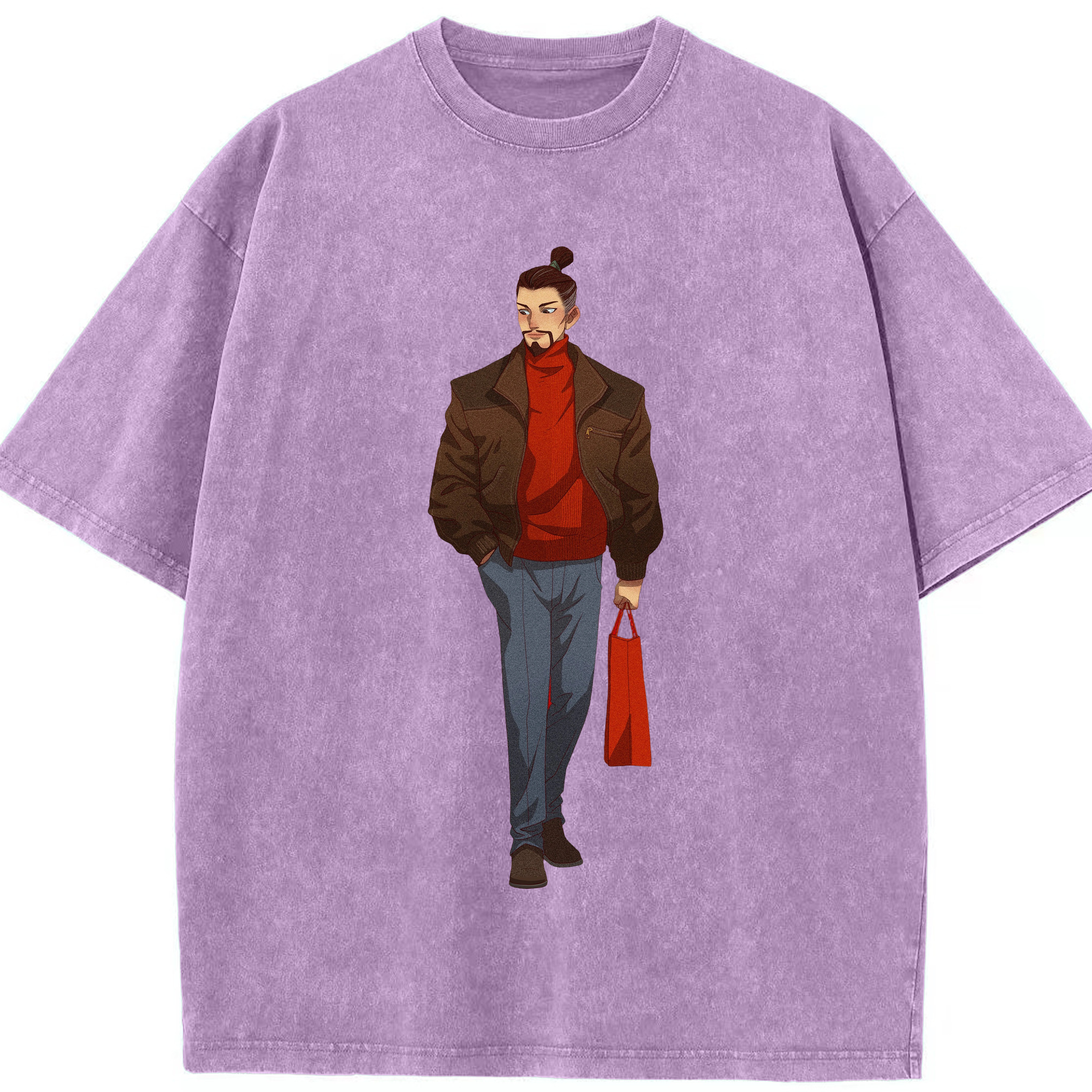 （画像用） Ne Zha 2 ナタ 魔童の大暴れ 綿100% ヴィンテージ風 半袖Tシャツ（フロントプリント）