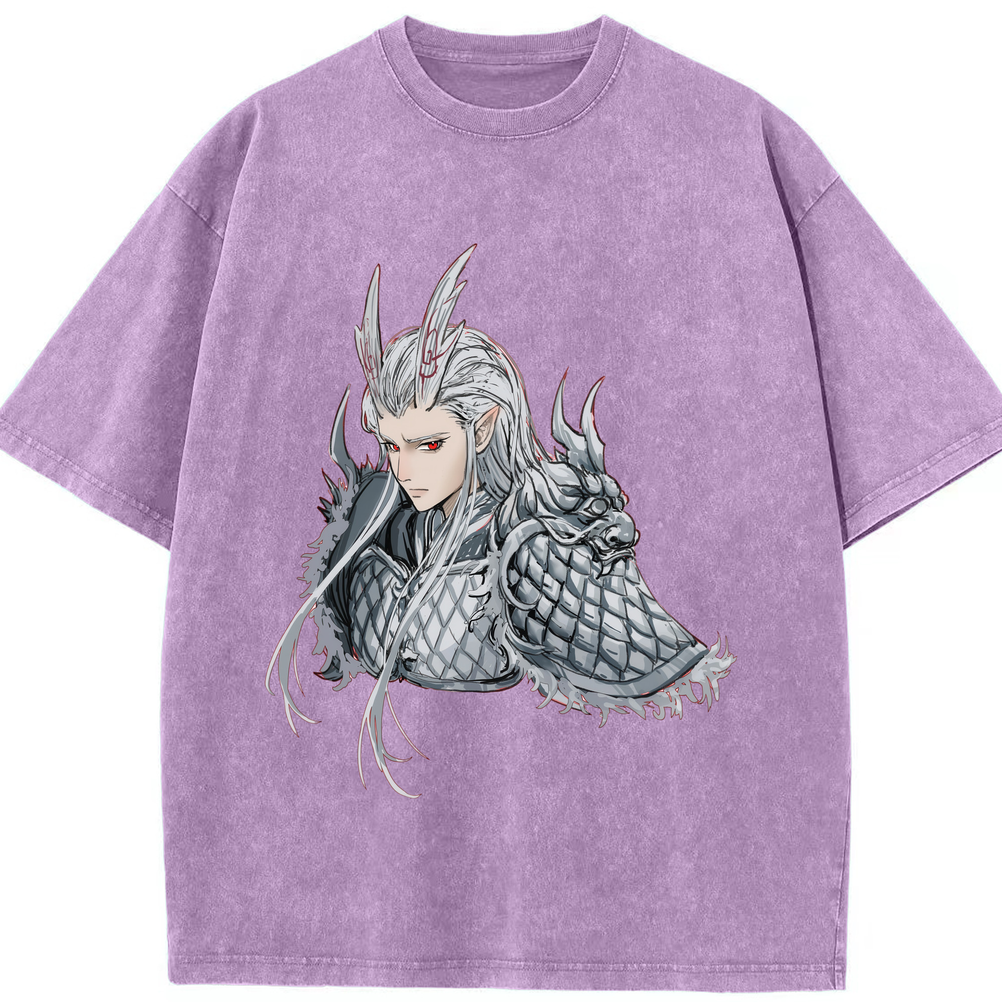 （画像用） Ne Zha 2 ナタ 魔童の大暴れ 綿100% ヴィンテージ風 半袖Tシャツ（フロントプリント）