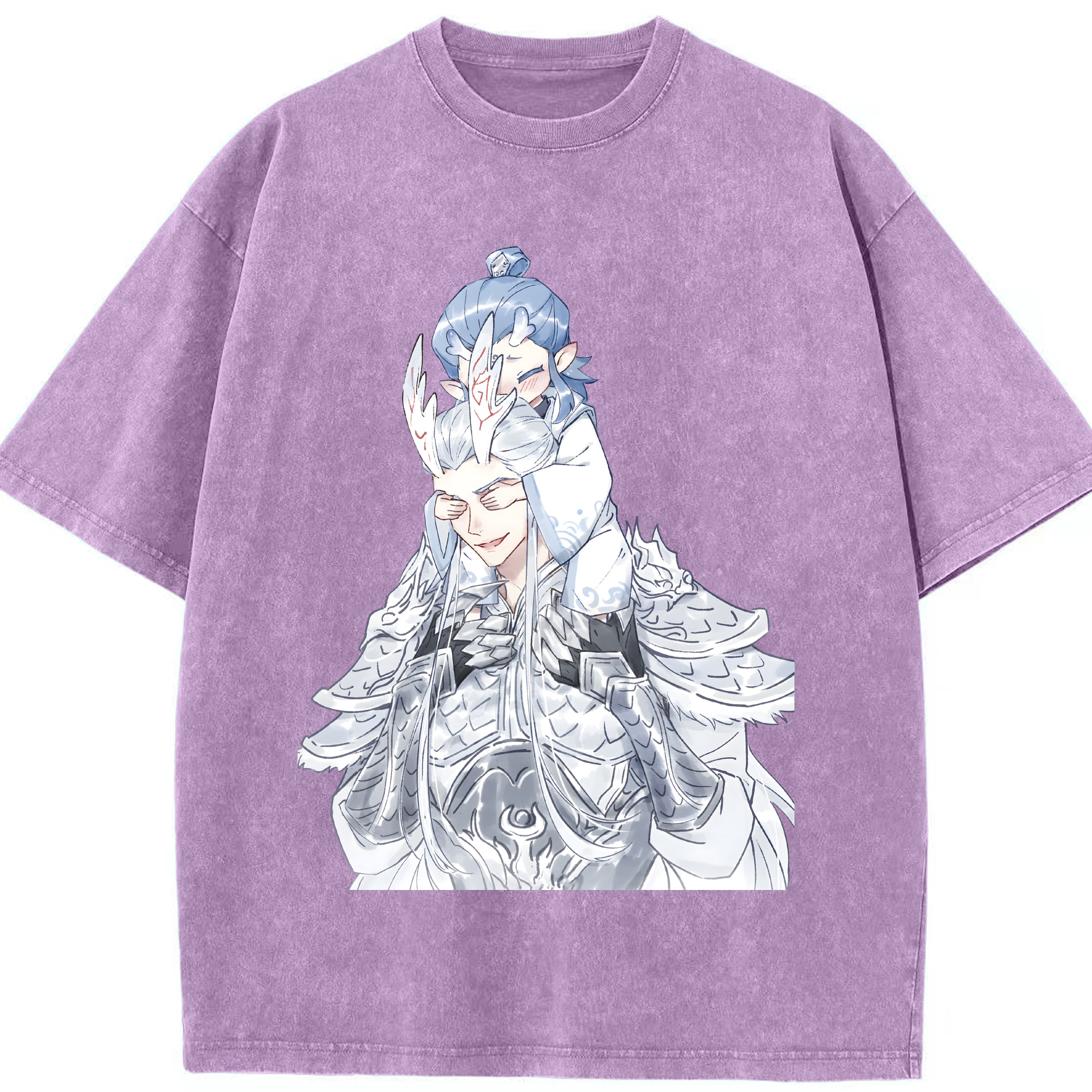 （画像用） Ne Zha 2 ナタ 魔童の大暴れ 綿100% ヴィンテージ風 半袖Tシャツ（フロントプリント）