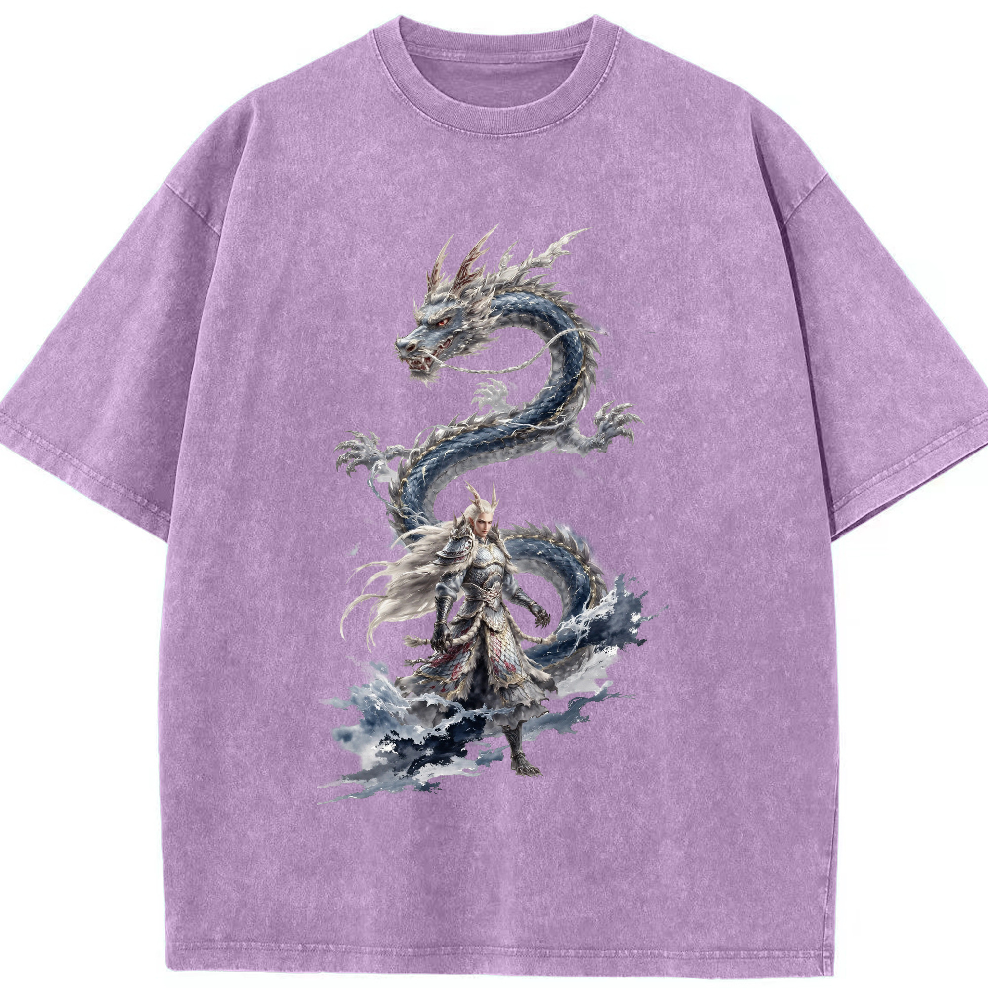（画像用） Ne Zha 2 ナタ 魔童の大暴れ 綿100% ヴィンテージ風 半袖Tシャツ（フロントプリント）