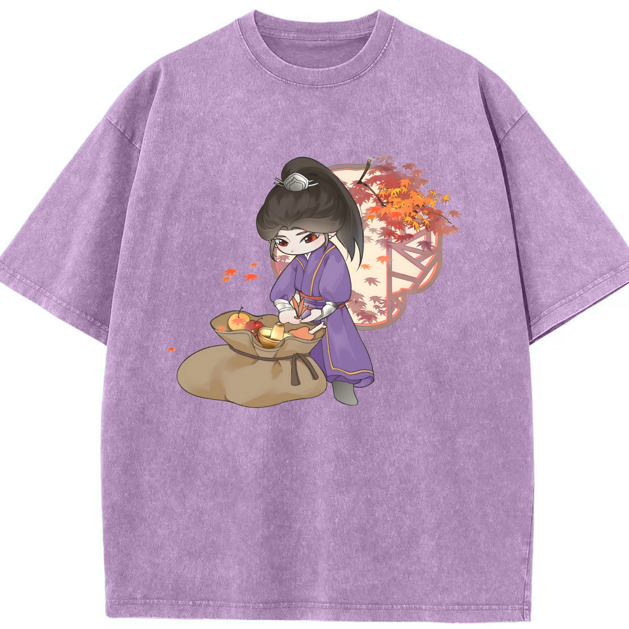 （画像用） Ne Zha 2 ナタ 魔童の大暴れ 綿100% ヴィンテージ風 半袖Tシャツ（フロントプリント）