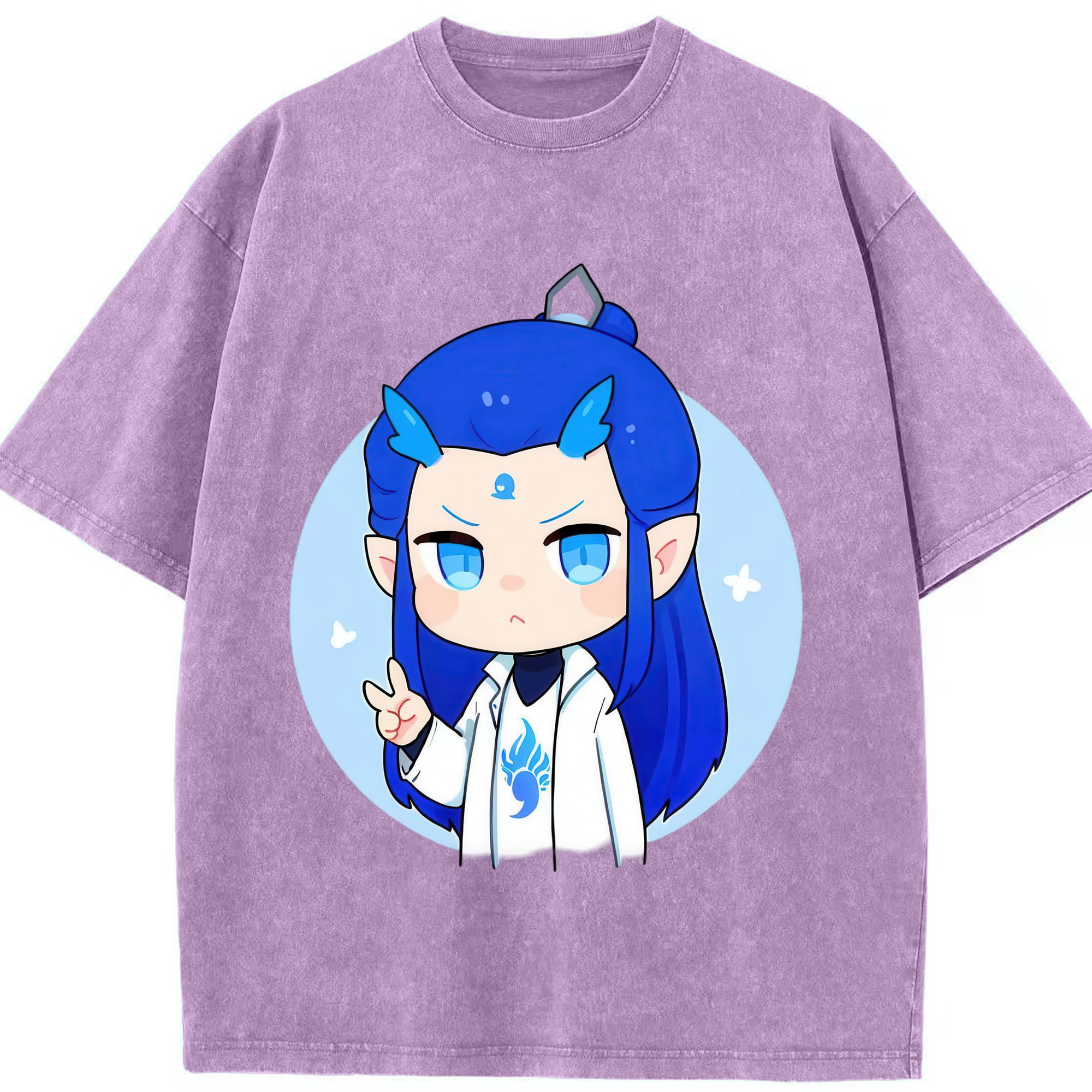（画像用） Ne Zha 2 ナタ 魔童の大暴れ 綿100% ヴィンテージ風 半袖Tシャツ（フロントプリント）