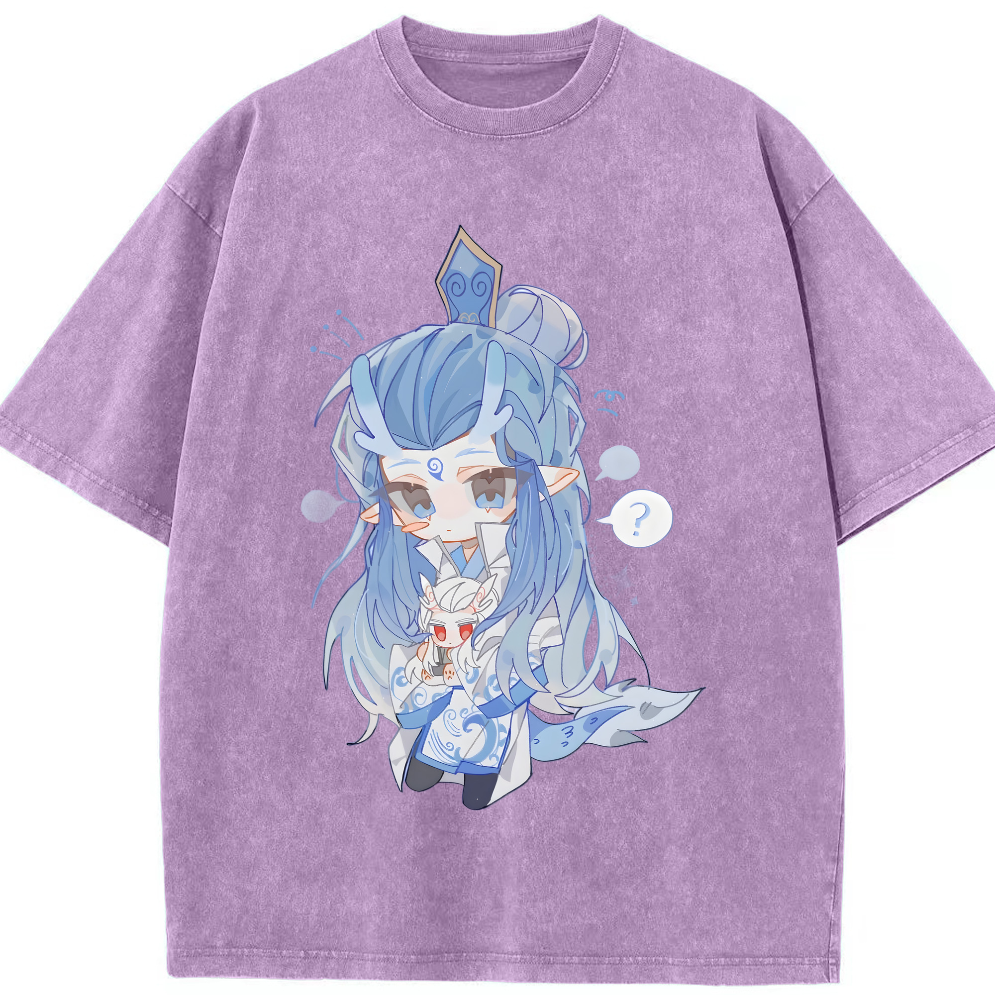 （画像用） Ne Zha 2 ナタ 魔童の大暴れ 綿100% ヴィンテージ風 半袖Tシャツ（フロントプリント）
