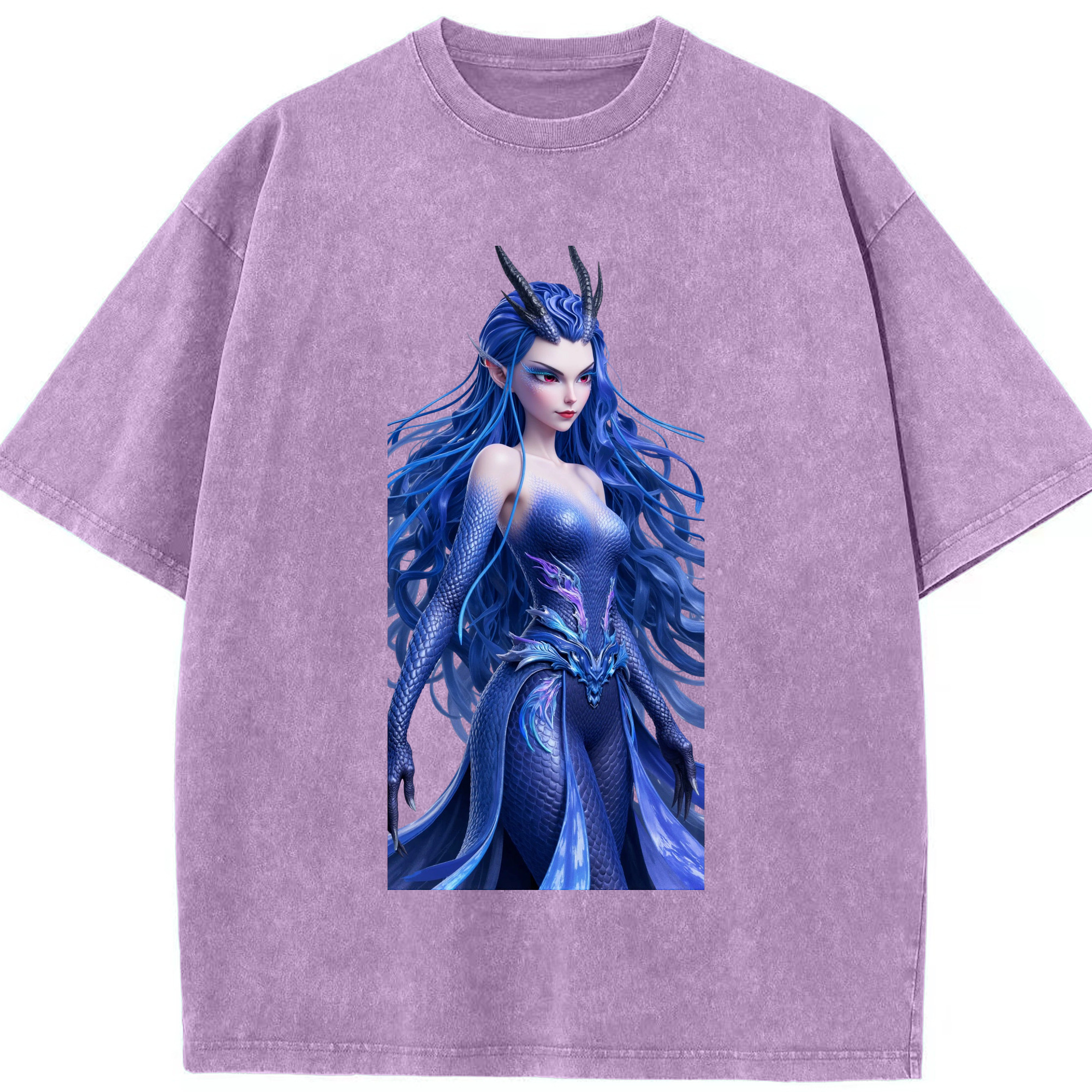 （画像用） Ne Zha 2 ナタ 魔童の大暴れ 綿100% ヴィンテージ風 半袖Tシャツ（フロントプリント）