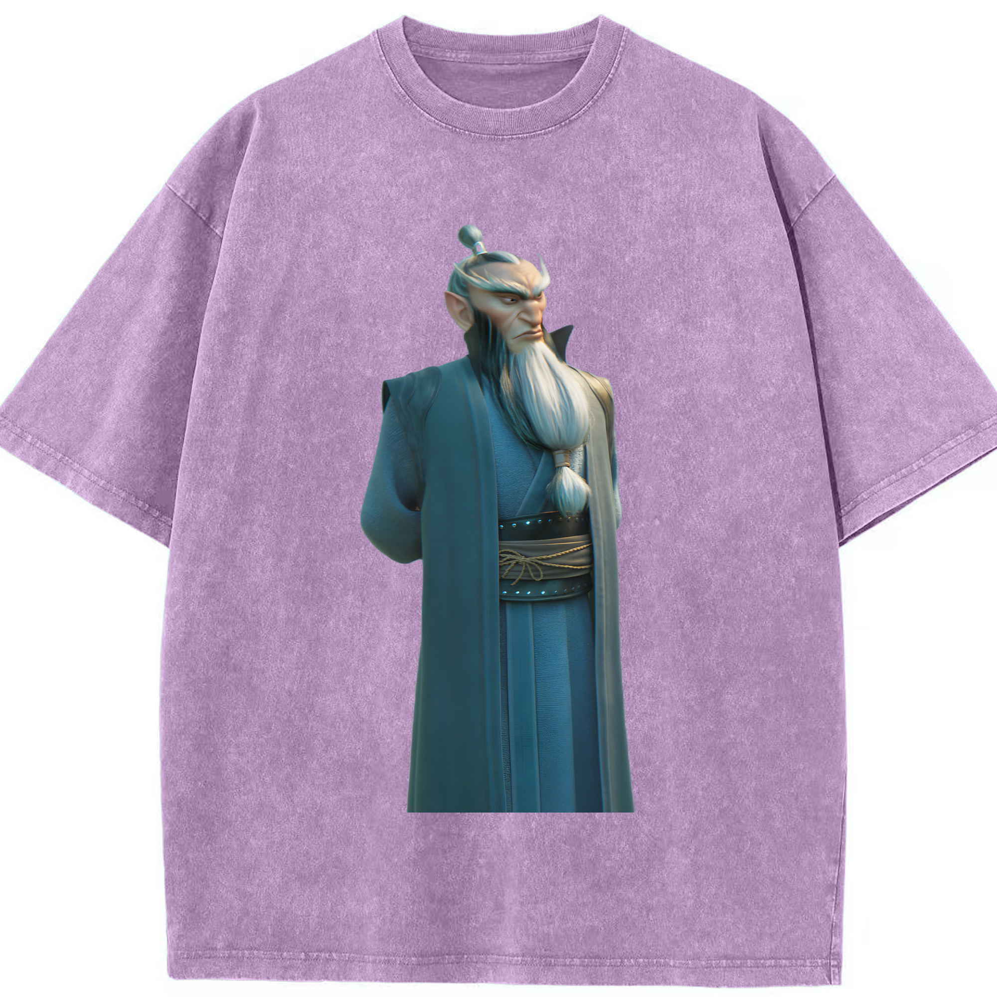 （画像用） Ne Zha 2 ナタ 魔童の大暴れ 綿100% ヴィンテージ風 半袖Tシャツ（フロントプリント）
