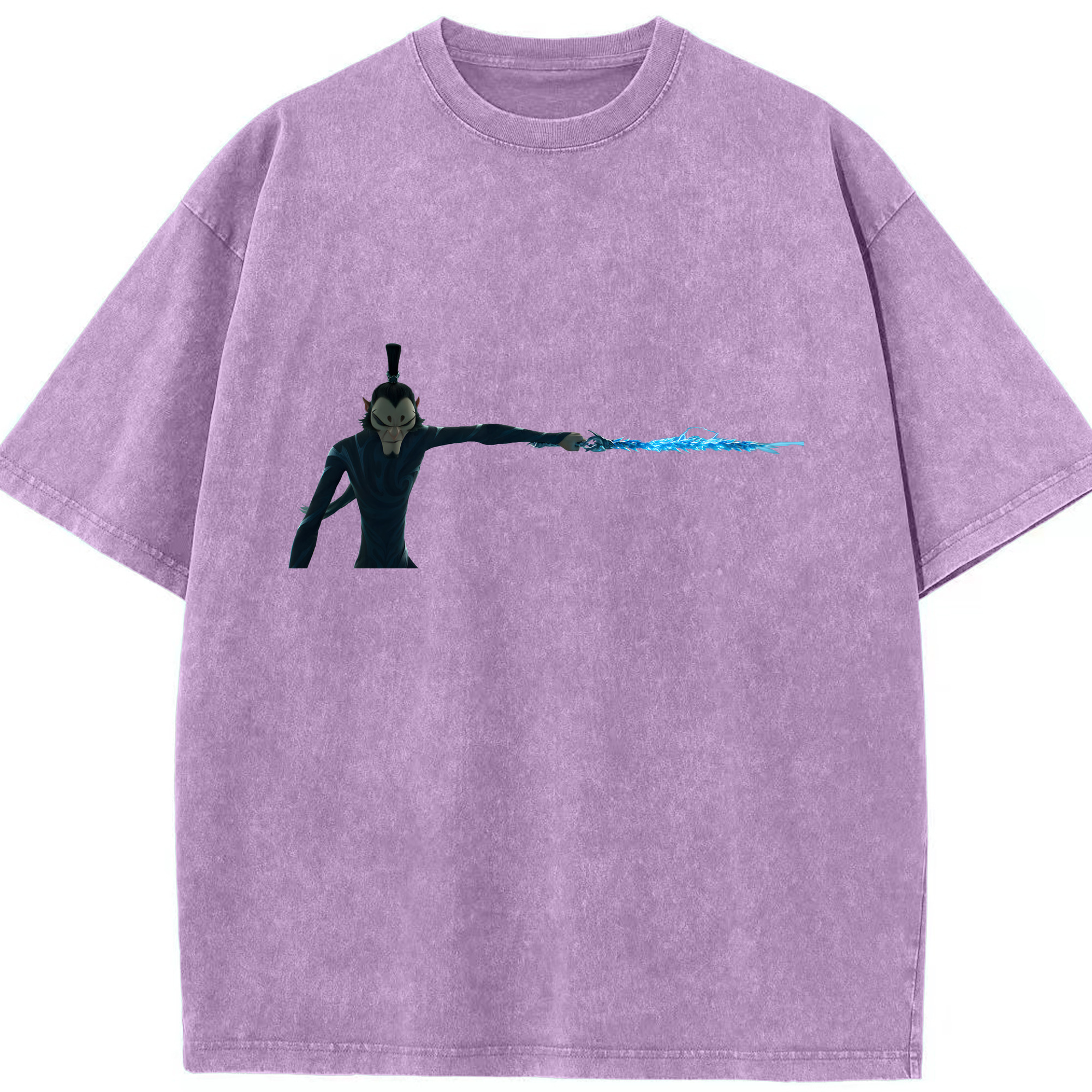 （画像用） Ne Zha 2 ナタ 魔童の大暴れ 綿100% ヴィンテージ風 半袖Tシャツ（フロントプリント）
