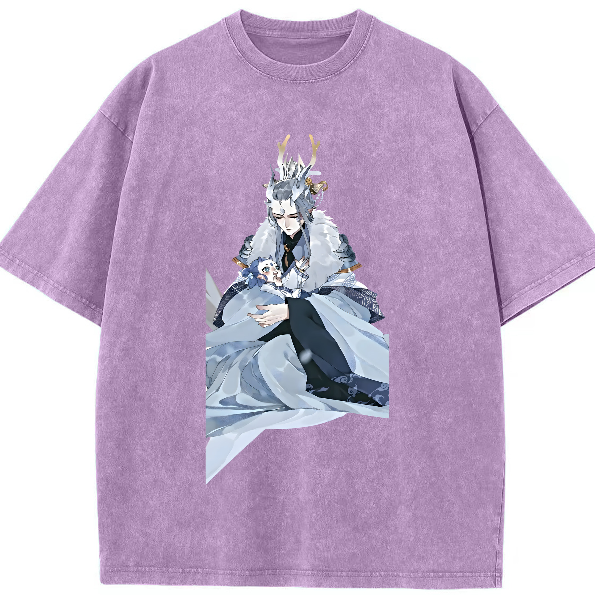 （画像用） Ne Zha 2 ナタ 魔童の大暴れ 綿100% ヴィンテージ風 半袖Tシャツ（フロントプリント）