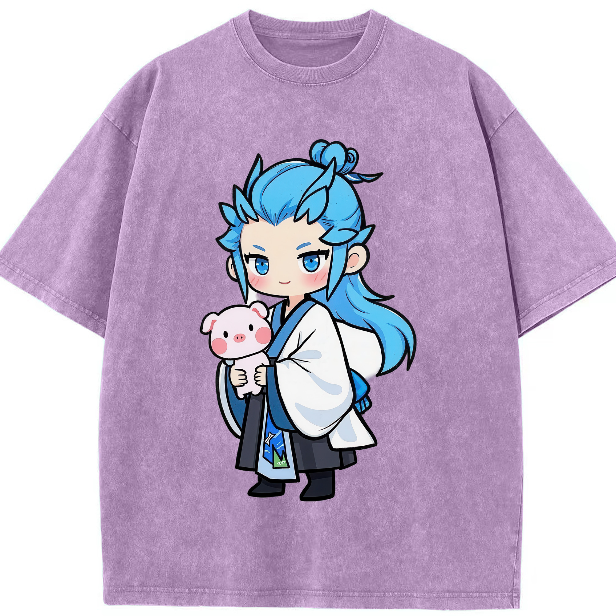 （画像用） Ne Zha 2 ナタ 魔童の大暴れ 綿100% ヴィンテージ風 半袖Tシャツ（フロントプリント）