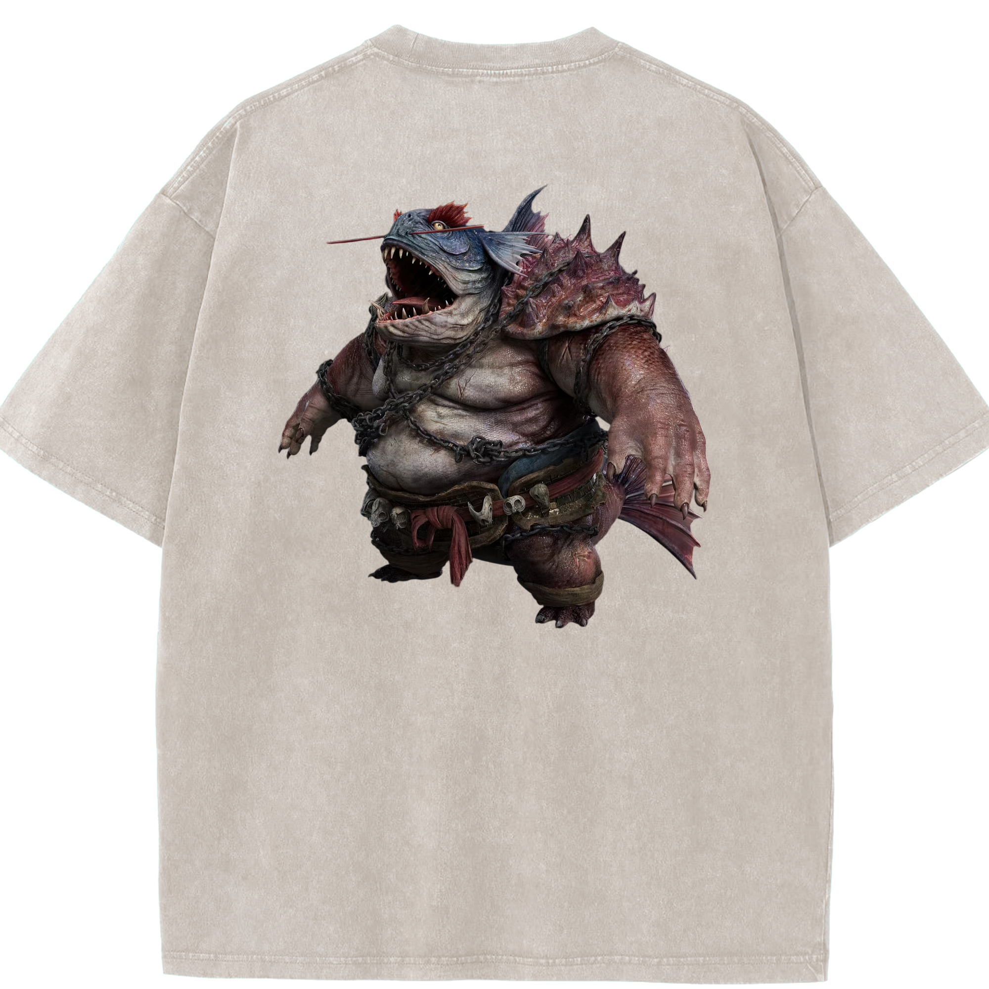 （画像用） Ne Zha 2 ナタ 魔童の大暴れ 綿100% ヴィンテージ風 半袖Tシャツ（背面プリント）