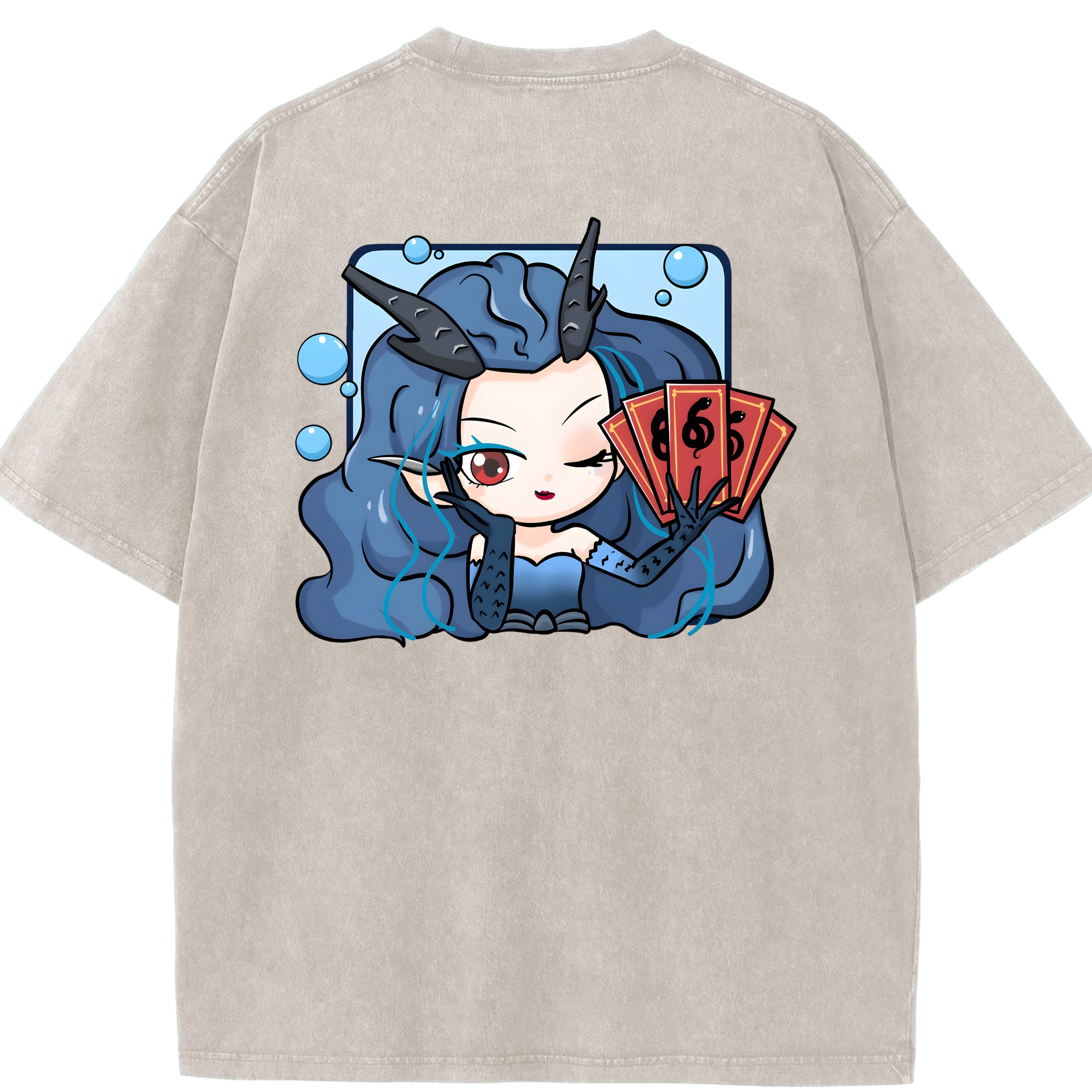 （画像用） Ne Zha 2 ナタ 魔童の大暴れ 綿100% ヴィンテージ風 半袖Tシャツ（背面プリント）