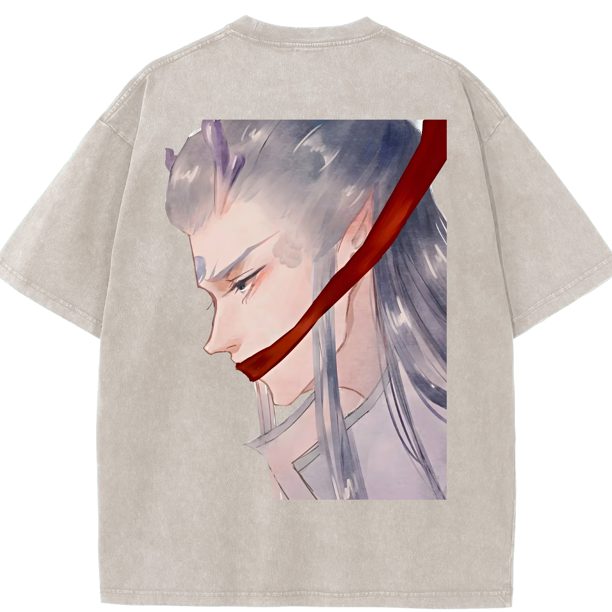 （画像用） Ne Zha 2 ナタ 魔童の大暴れ 綿100% ヴィンテージ風 半袖Tシャツ（背面プリント）