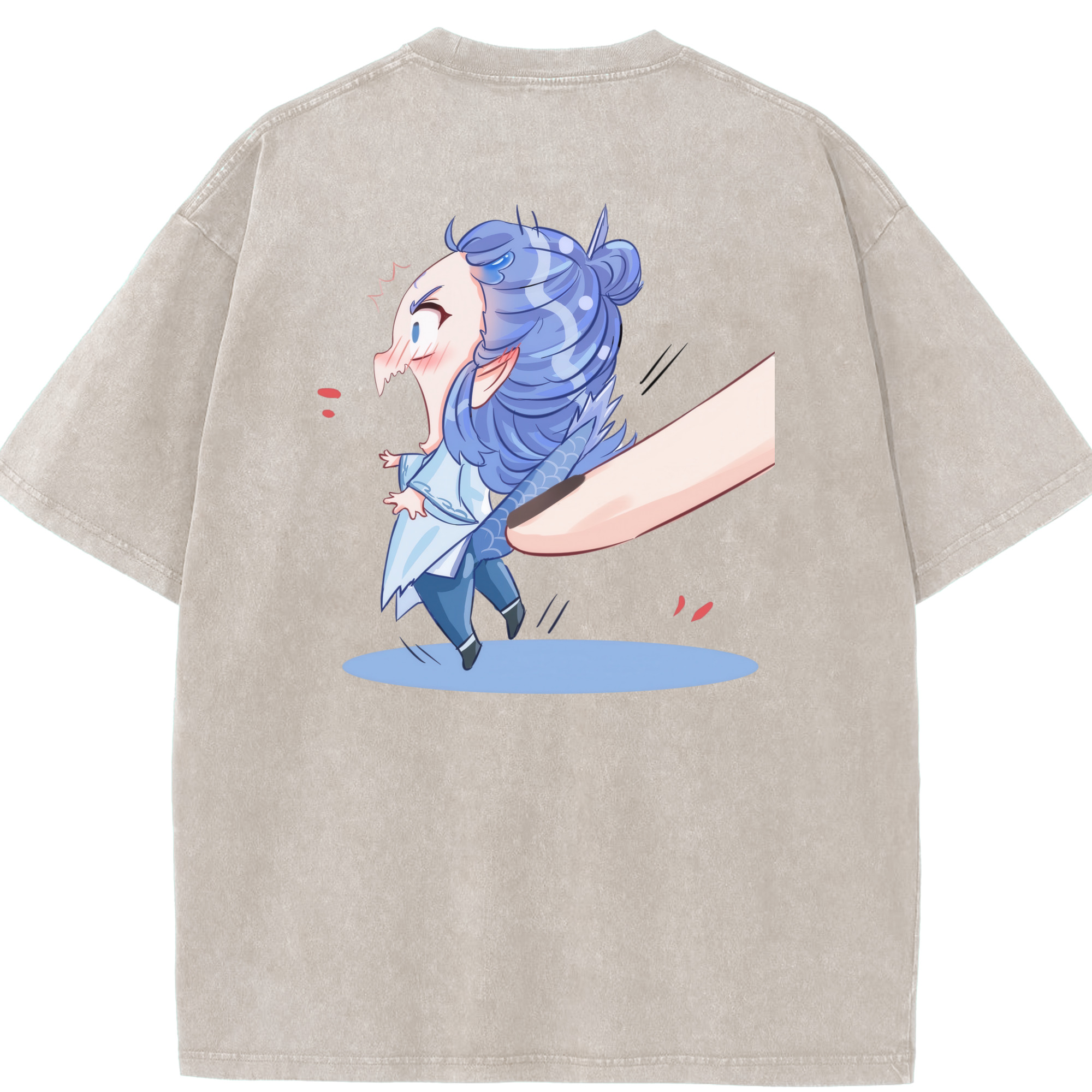 （画像用） Ne Zha 2 ナタ 魔童の大暴れ 綿100% ヴィンテージ風 半袖Tシャツ（背面プリント）