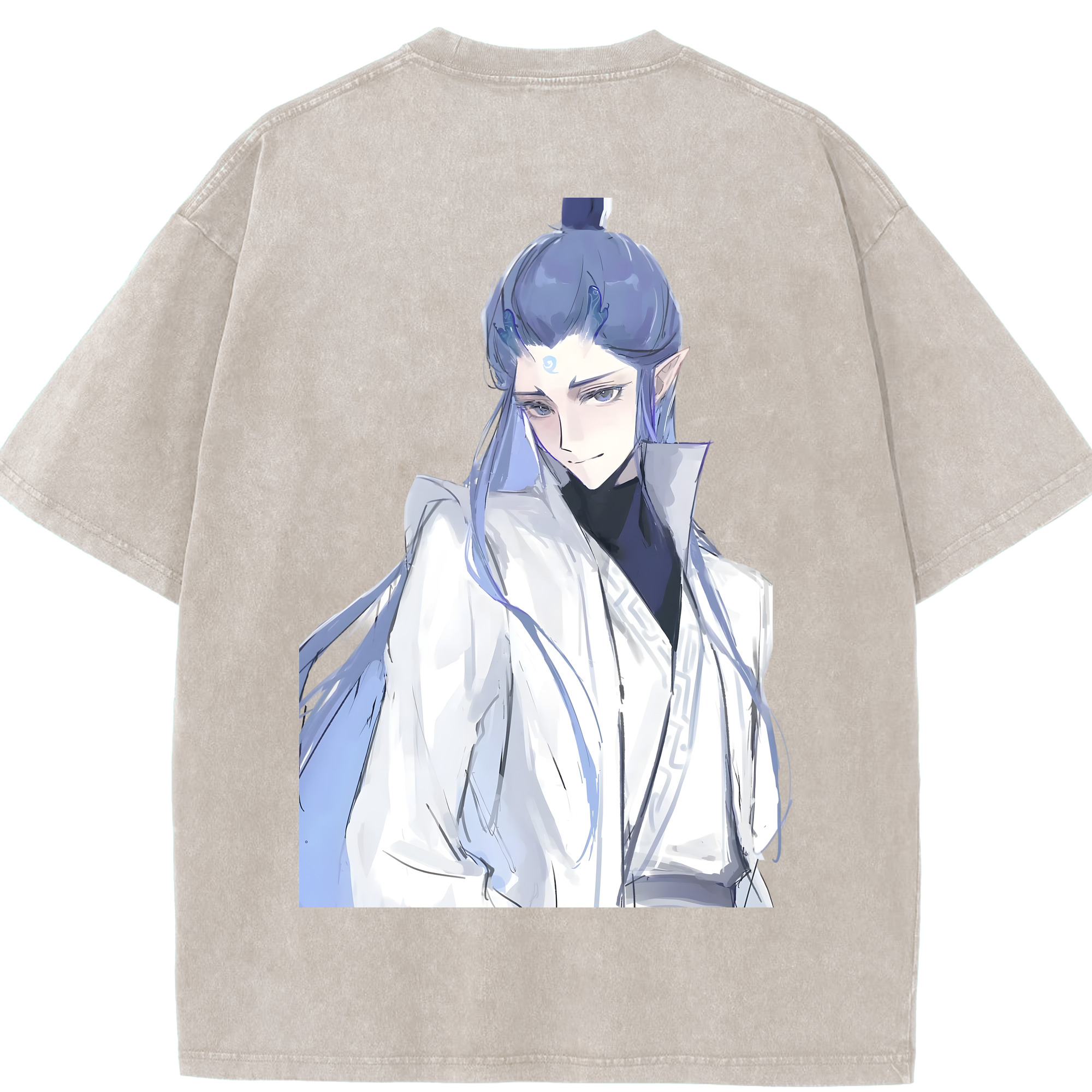 （画像用） Ne Zha 2 ナタ 魔童の大暴れ 綿100% ヴィンテージ風 半袖Tシャツ（背面プリント）