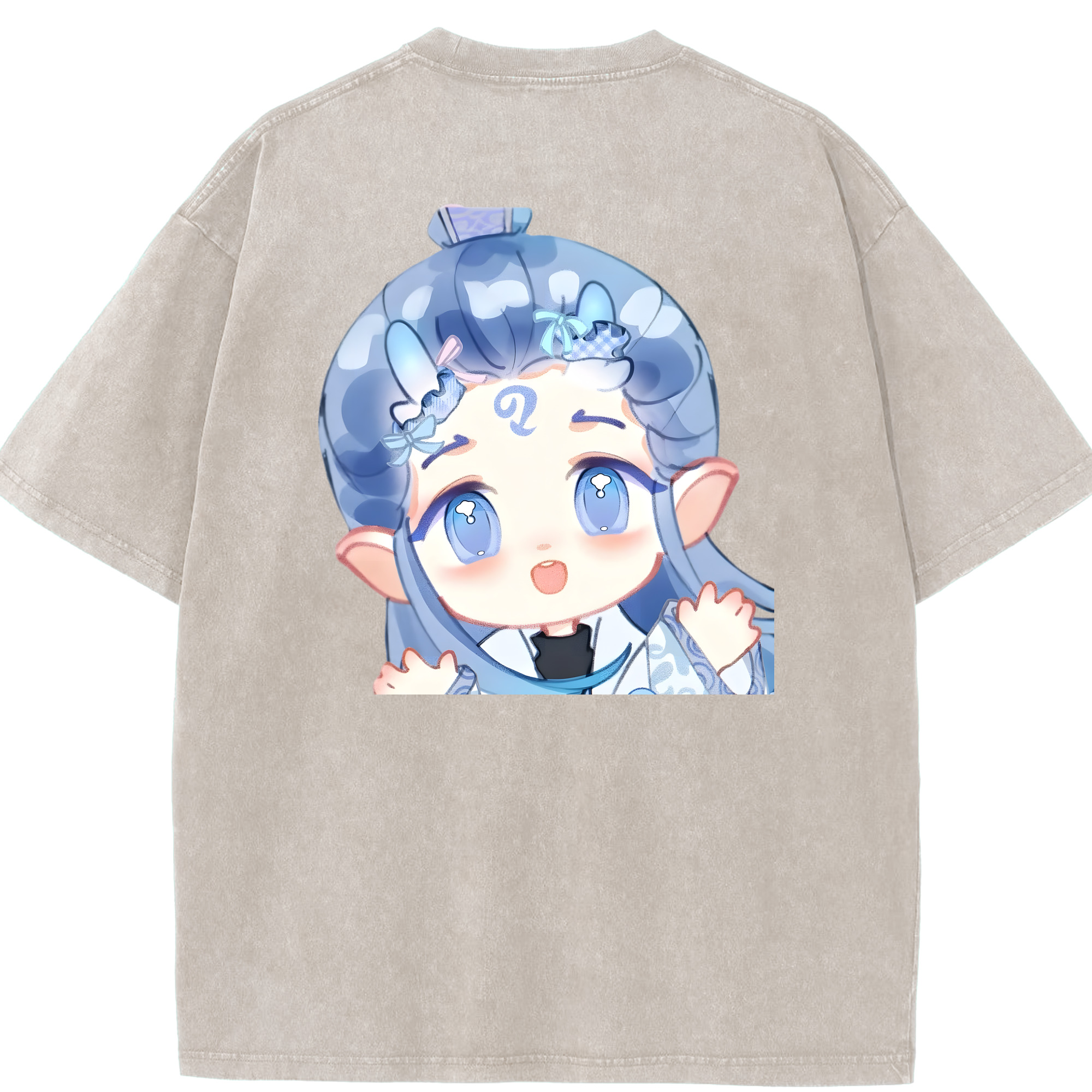 （画像用） Ne Zha 2 ナタ 魔童の大暴れ 綿100% ヴィンテージ風 半袖Tシャツ（背面プリント）