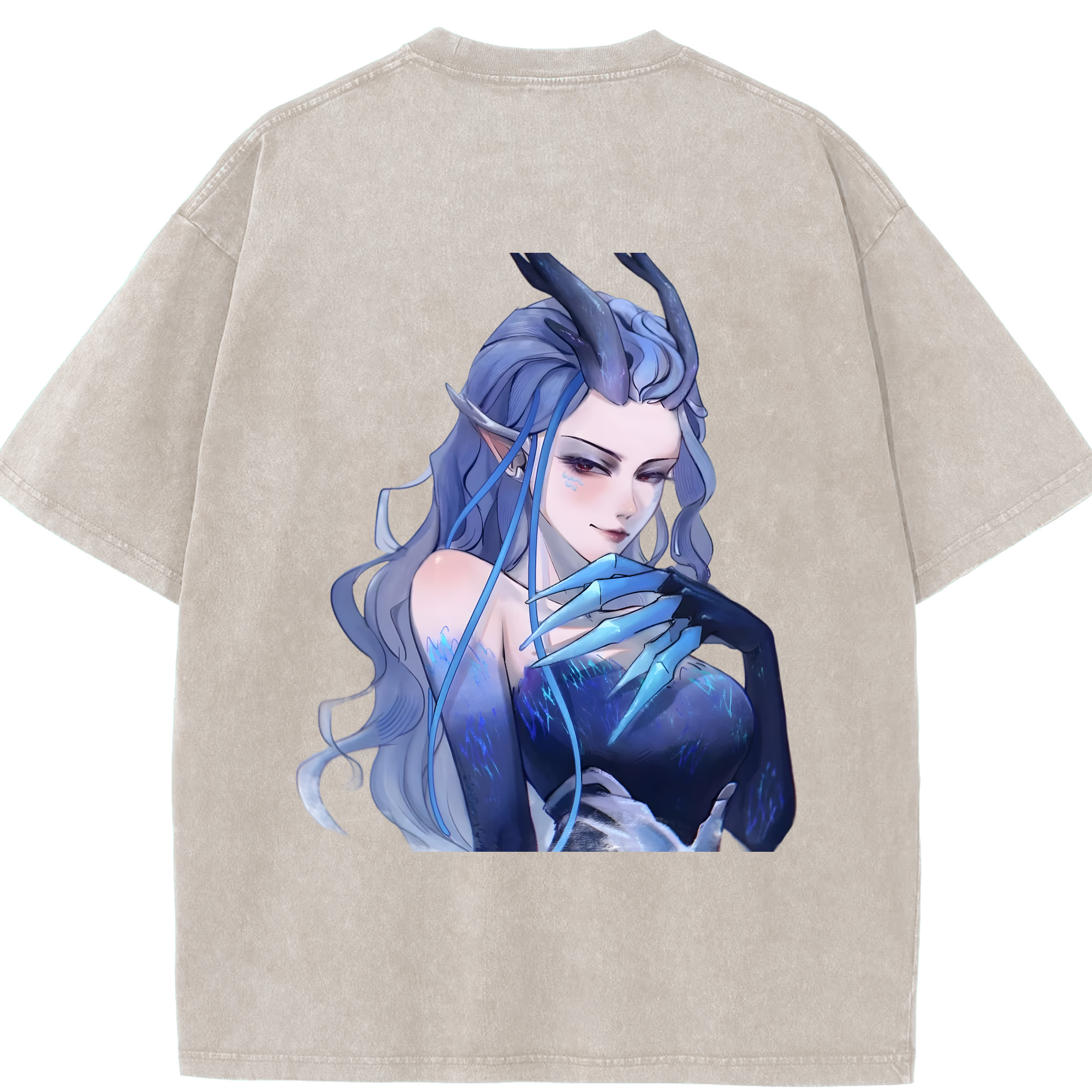 （画像用） Ne Zha 2 ナタ 魔童の大暴れ 綿100% ヴィンテージ風 半袖Tシャツ（背面プリント）