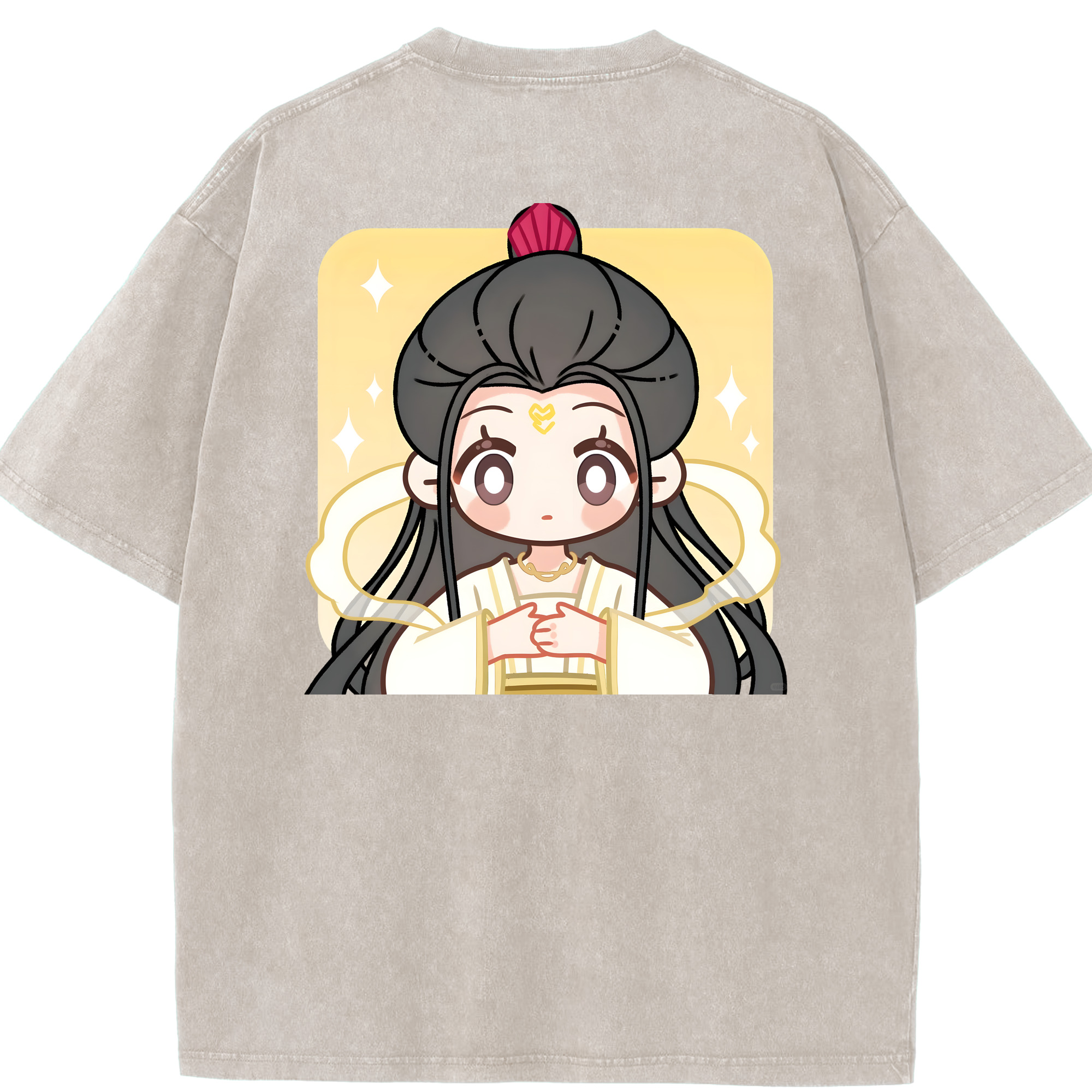 （画像用） Ne Zha 2 ナタ 魔童の大暴れ 綿100% ヴィンテージ風 半袖Tシャツ（背面プリント）