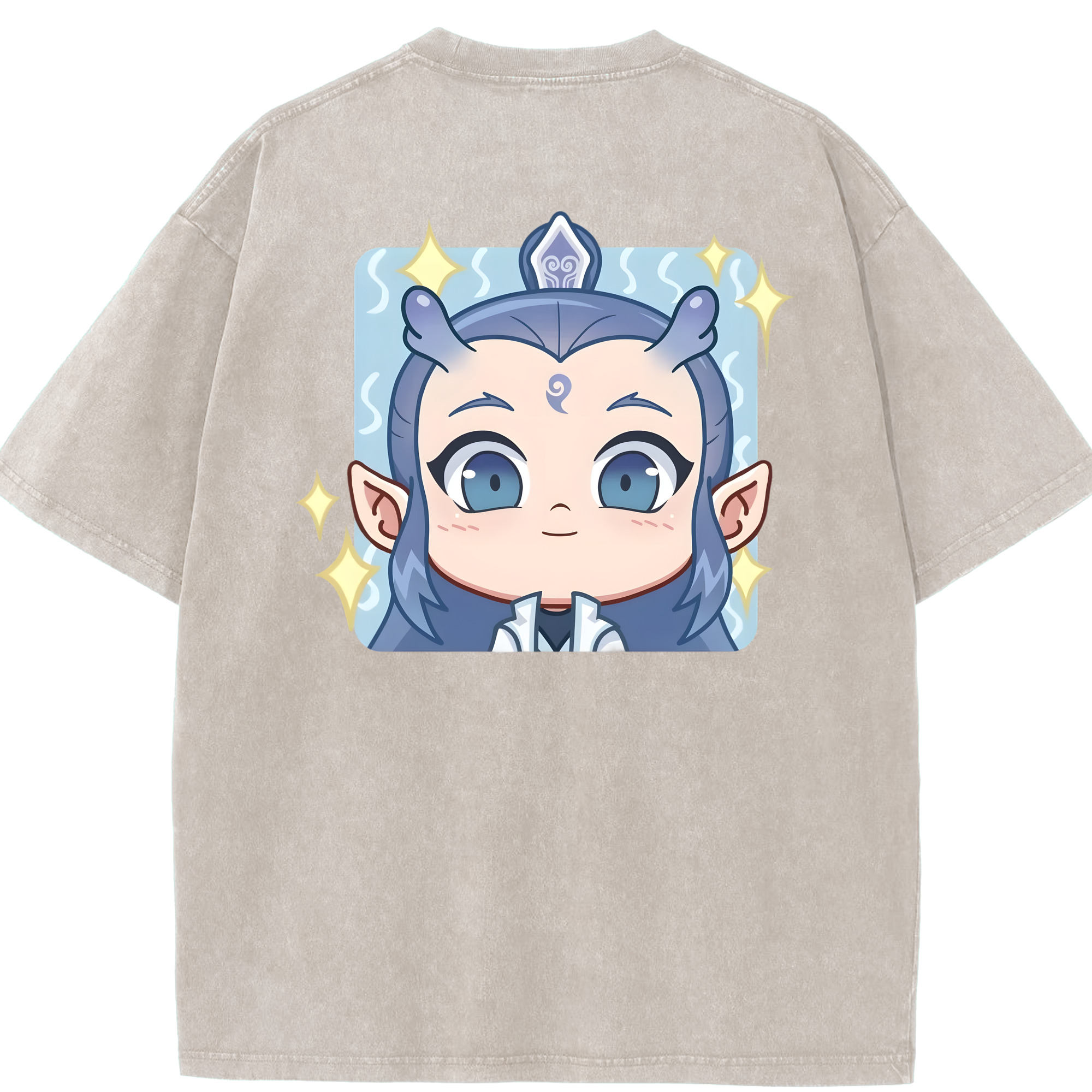 （画像用） Ne Zha 2 ナタ 魔童の大暴れ 綿100% ヴィンテージ風 半袖Tシャツ（背面プリント）