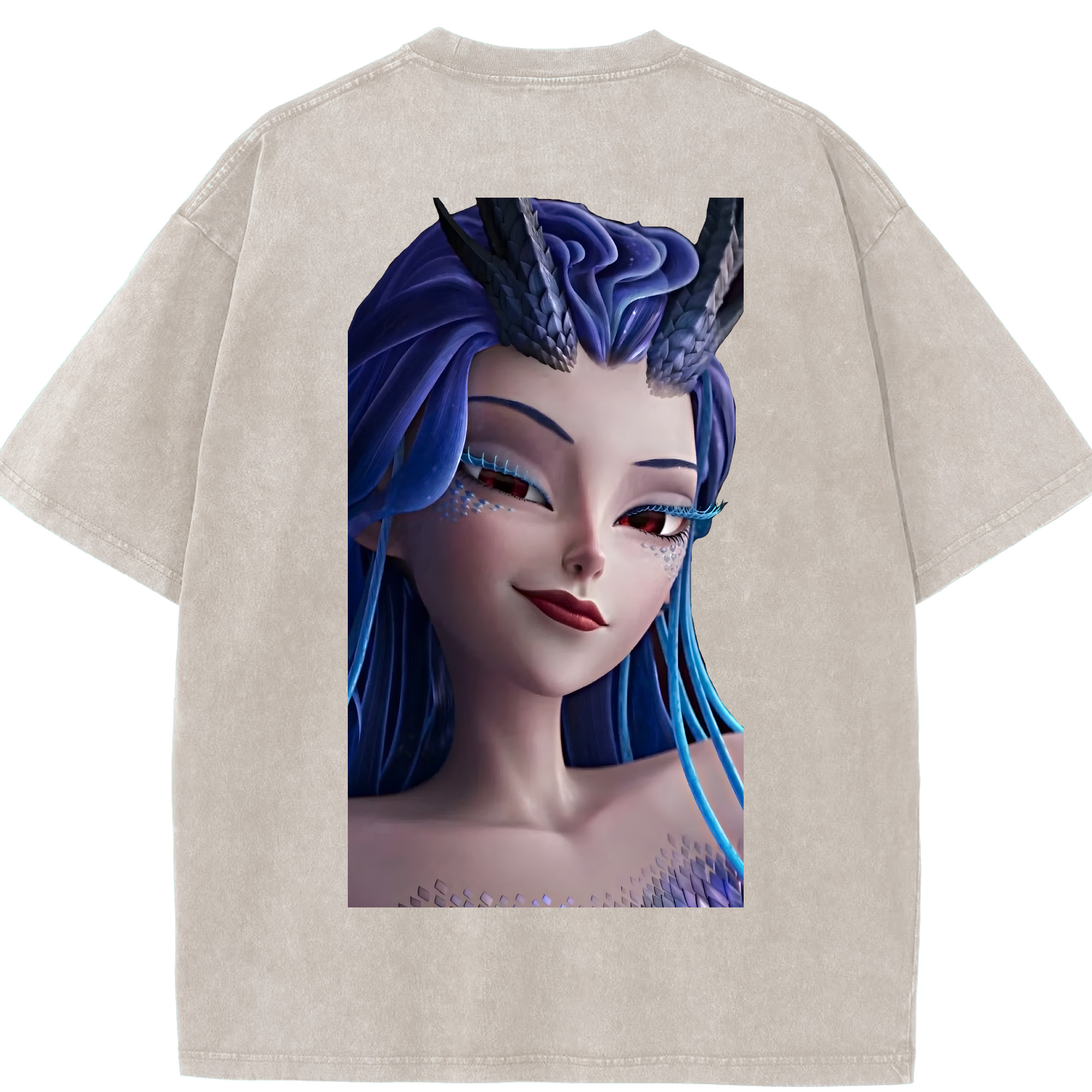 （画像用） Ne Zha 2 ナタ 魔童の大暴れ 綿100% ヴィンテージ風 半袖Tシャツ（背面プリント）