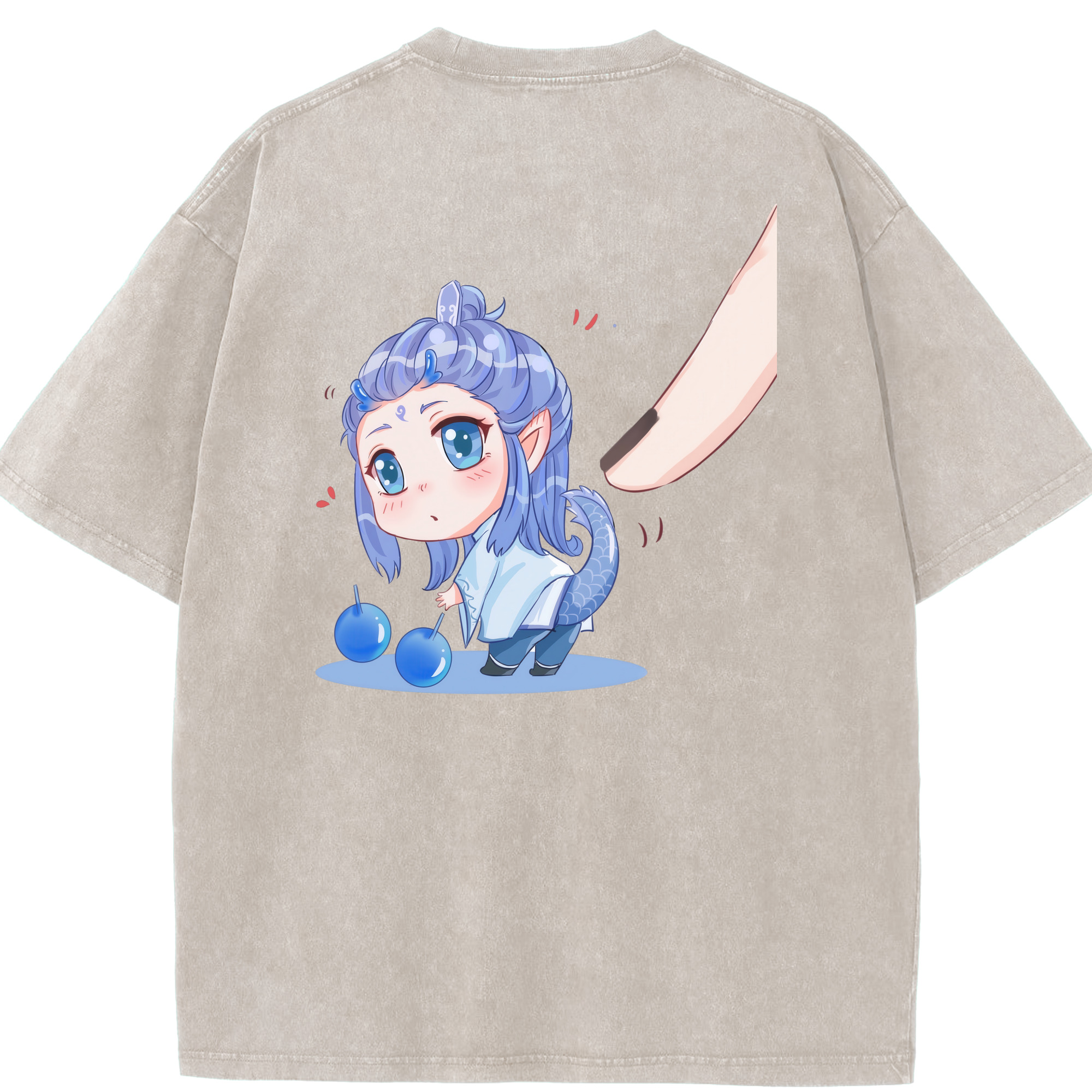 （画像用） Ne Zha 2 ナタ 魔童の大暴れ 綿100% ヴィンテージ風 半袖Tシャツ（背面プリント）
