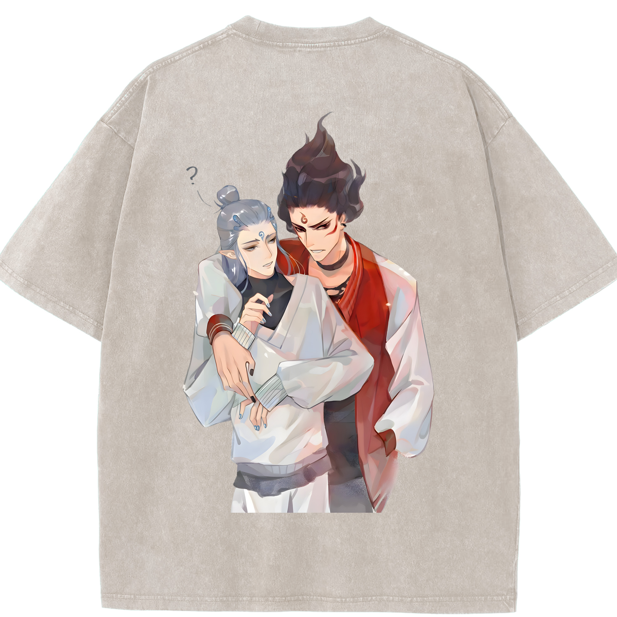 （画像用） Ne Zha 2 ナタ 魔童の大暴れ 綿100% ヴィンテージ風 半袖Tシャツ（背面プリント）