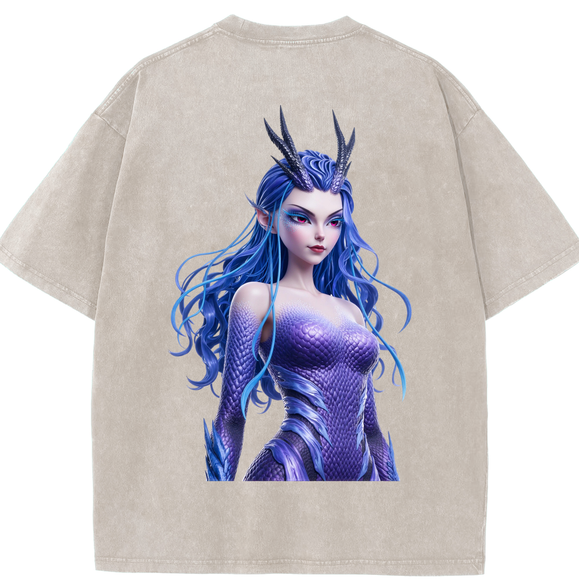 （画像用） Ne Zha 2 ナタ 魔童の大暴れ 綿100% ヴィンテージ風 半袖Tシャツ（背面プリント）