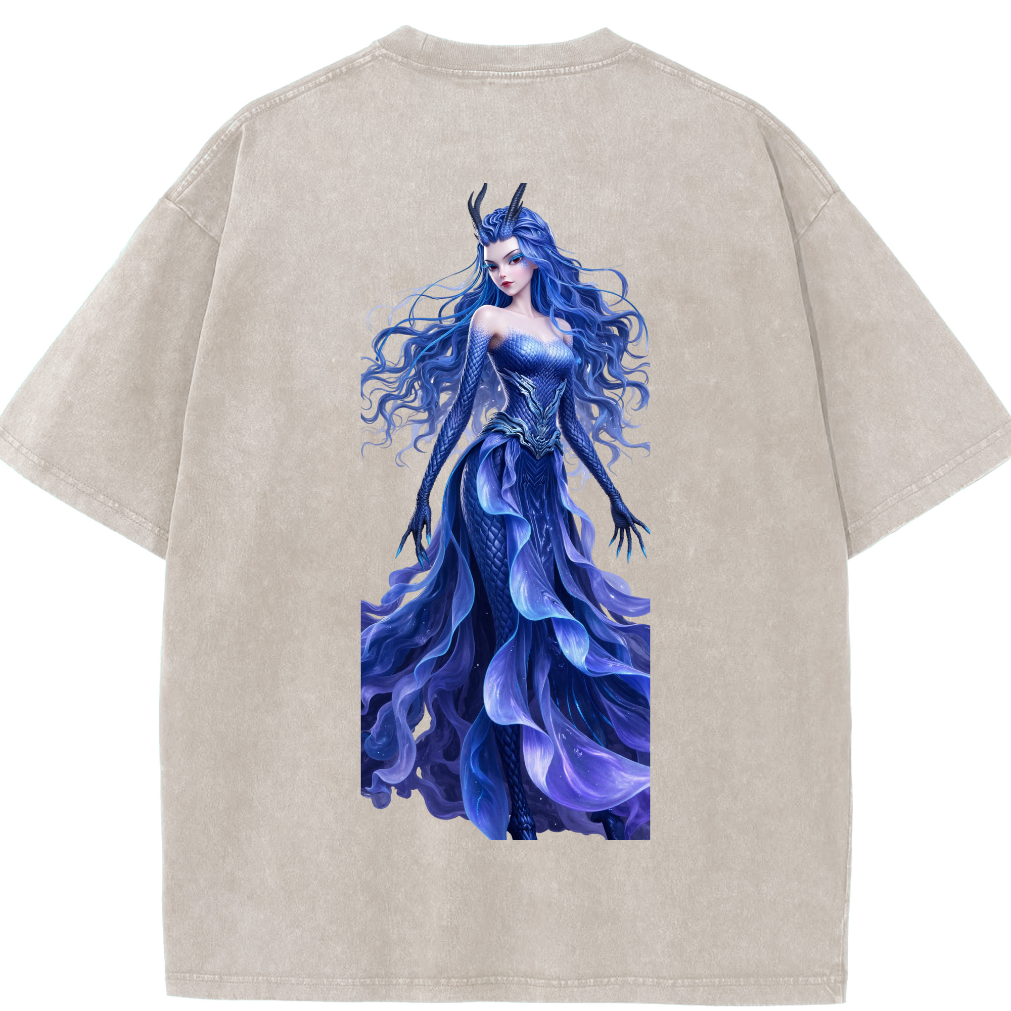 （画像用） Ne Zha 2 ナタ 魔童の大暴れ 綿100% ヴィンテージ風 半袖Tシャツ（背面プリント）
