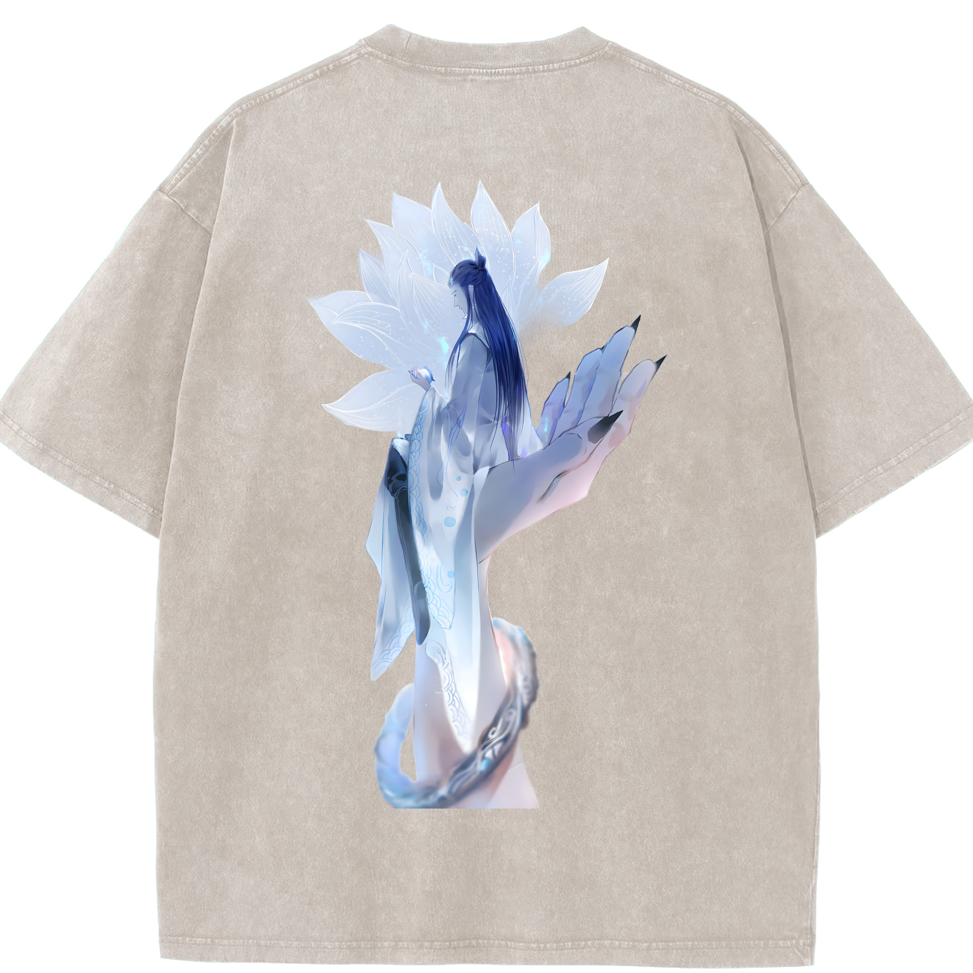 （画像用） Ne Zha 2 ナタ 魔童の大暴れ 綿100% ヴィンテージ風 半袖Tシャツ（背面プリント）