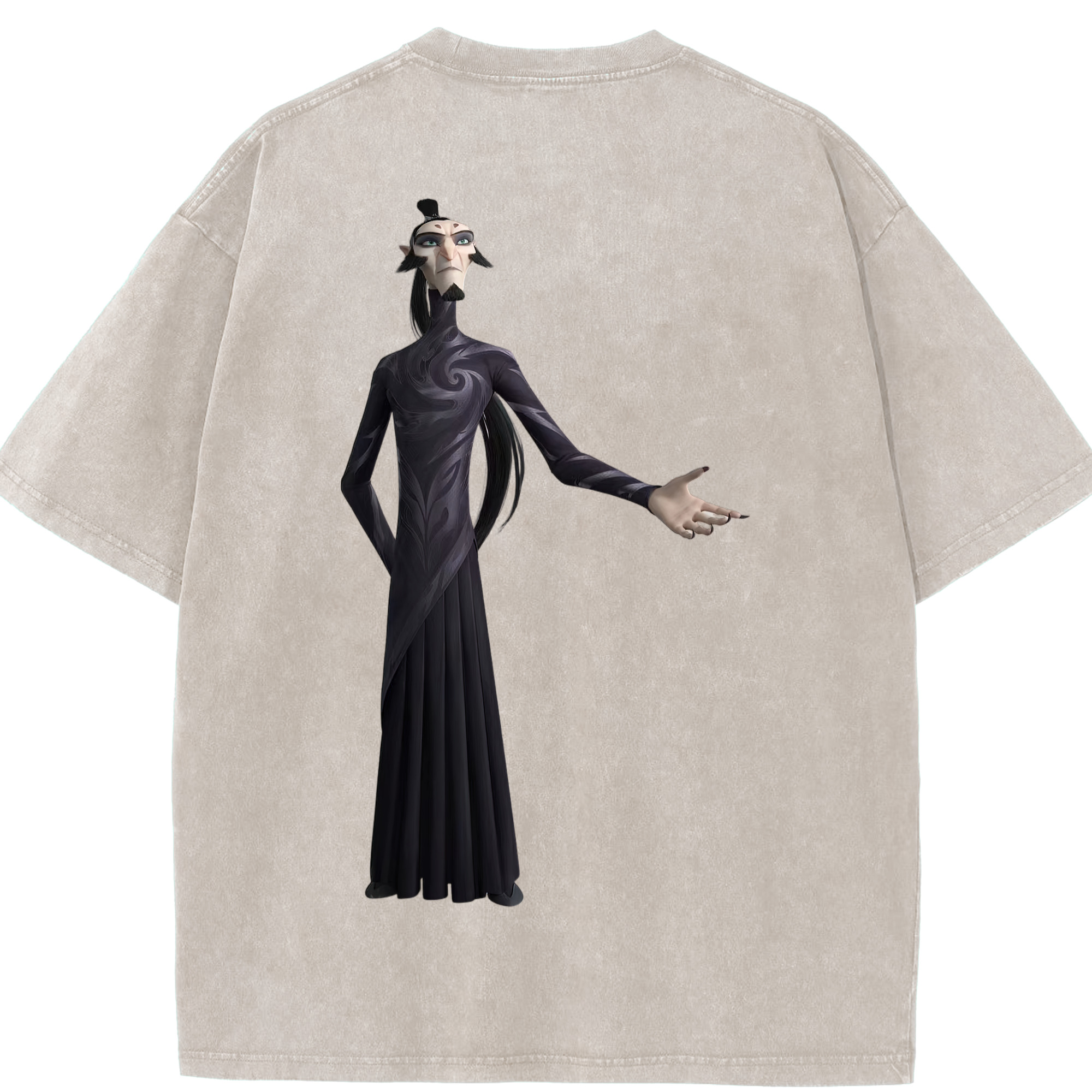 （画像用） Ne Zha 2 ナタ 魔童の大暴れ 綿100% ヴィンテージ風 半袖Tシャツ（背面プリント）